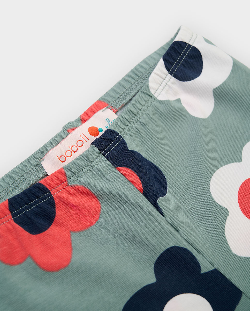 Leggings Infantil com Estampado de Flores Multicolor-4