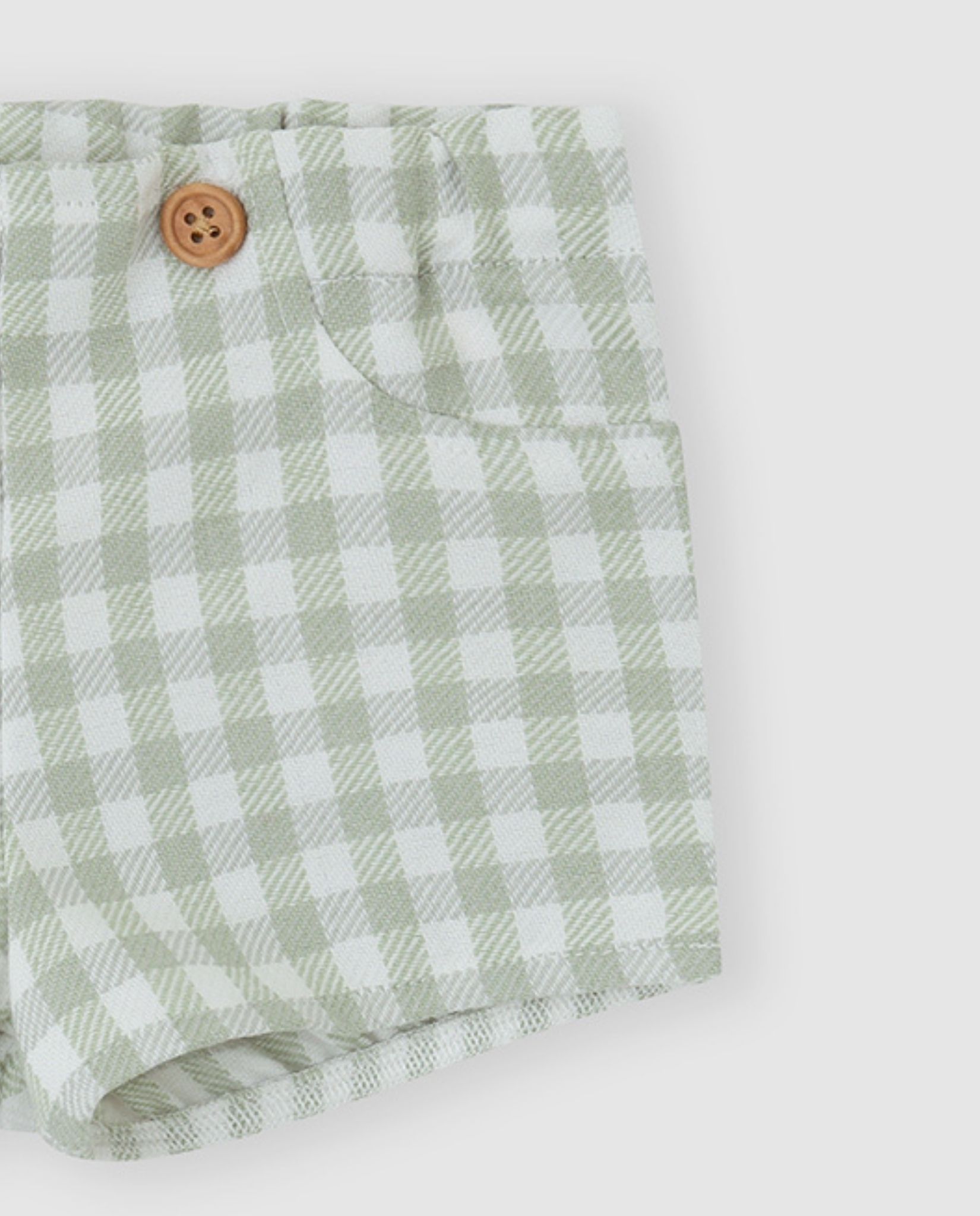 Calções para Bebé Vichy com Collants Verde Água-3
