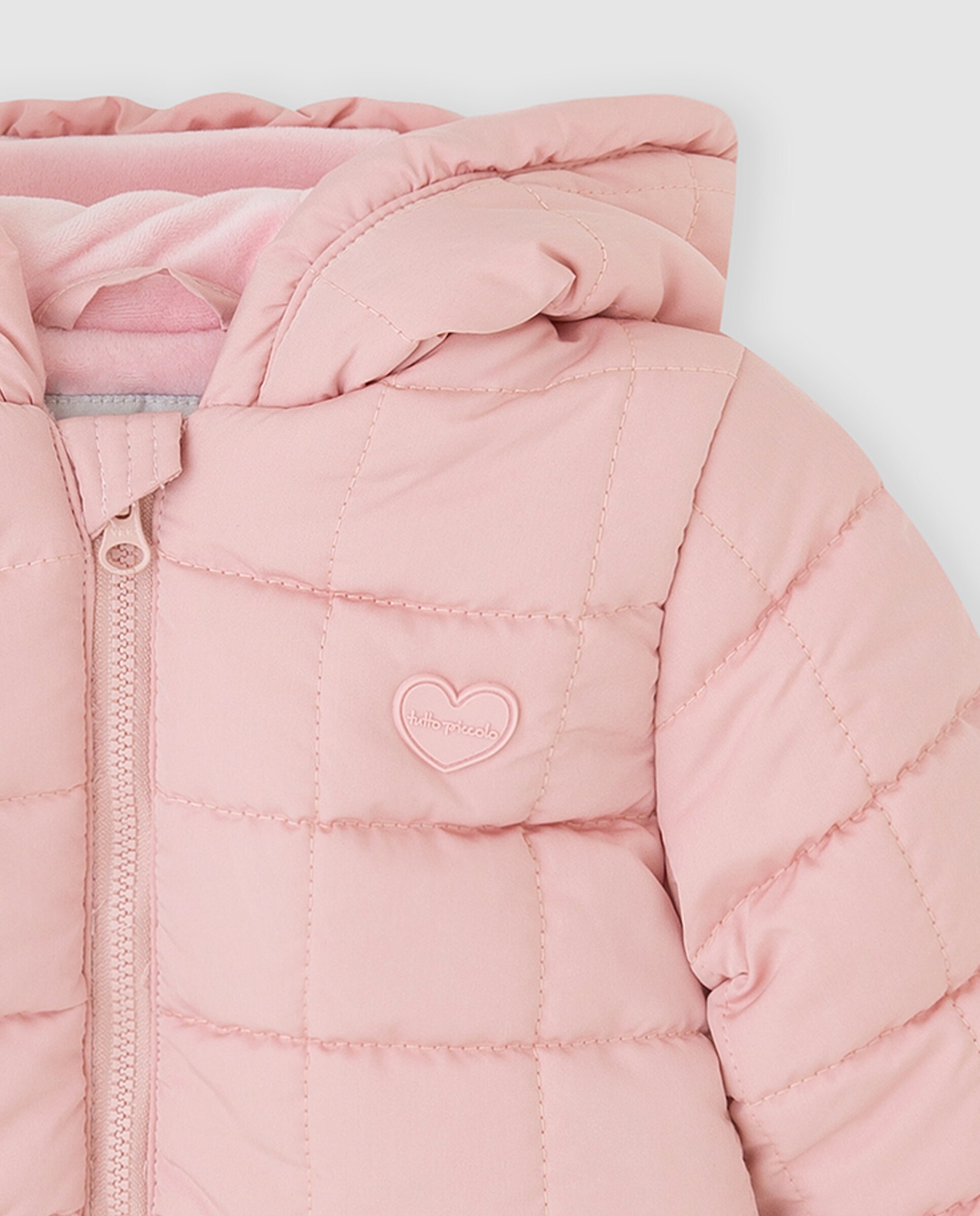 Casaco para Bebé com Capuz e Fecho Zip Rosa-2