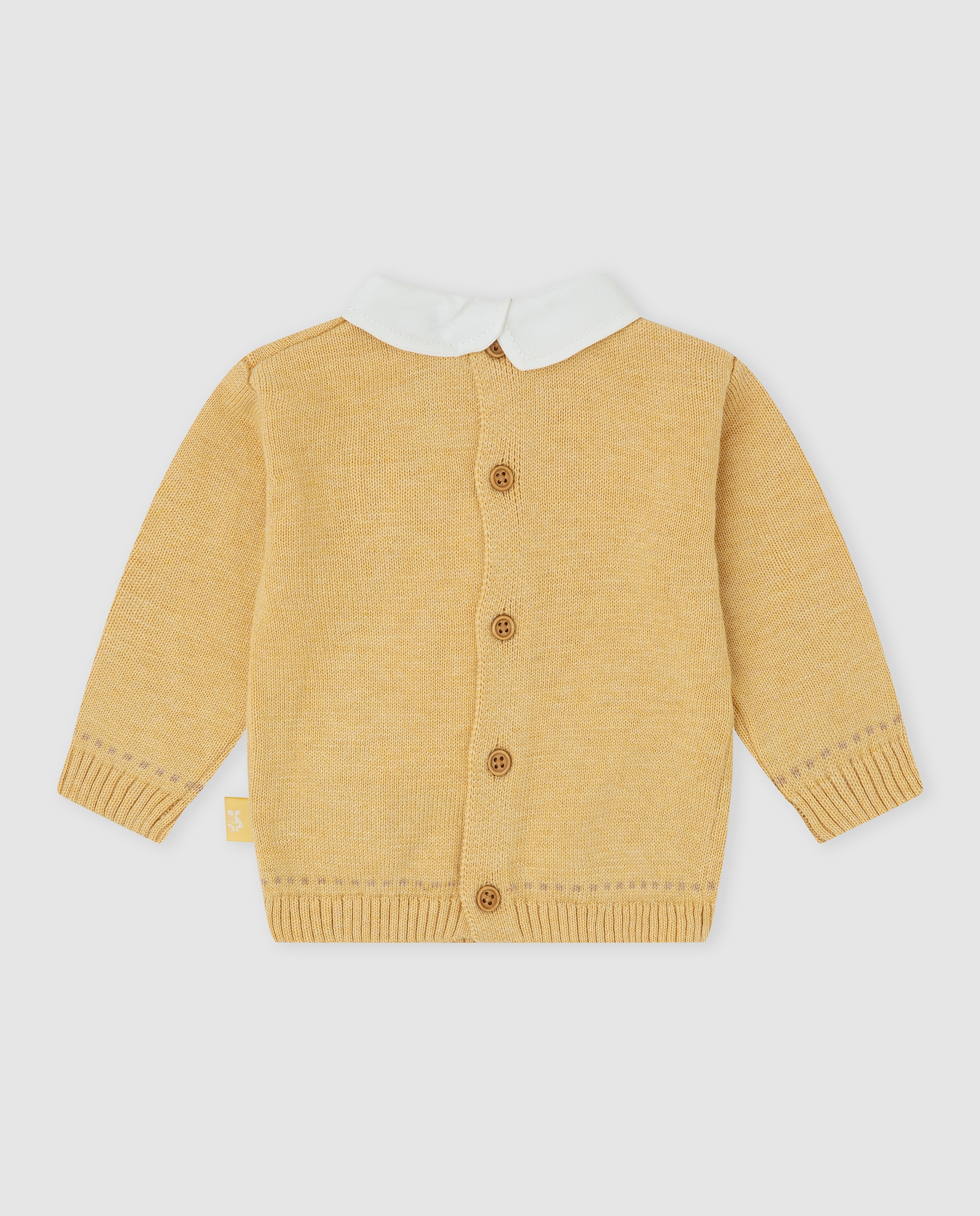 Camisola para Bebé Tricot com Pato Mostarda-3