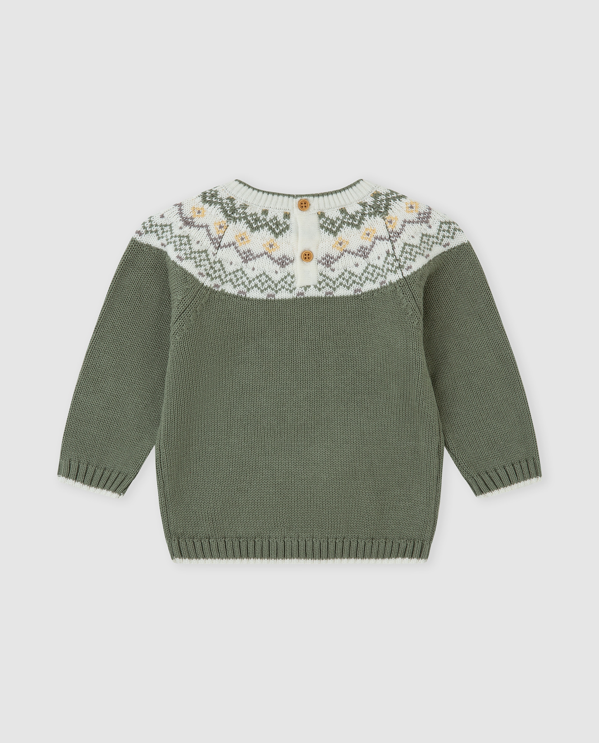 Camisola Infantil Tricot com Greca Caqui-3