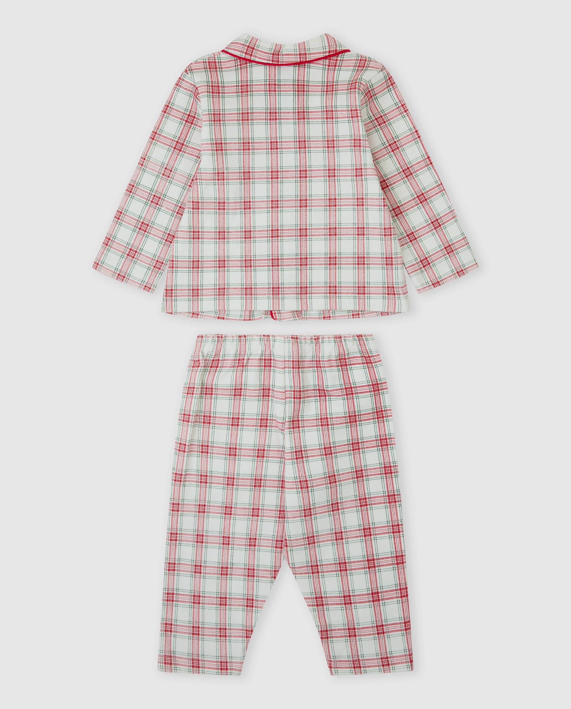 Conjunto Infantil de Algodão Aos Quadrados Vermelho-2