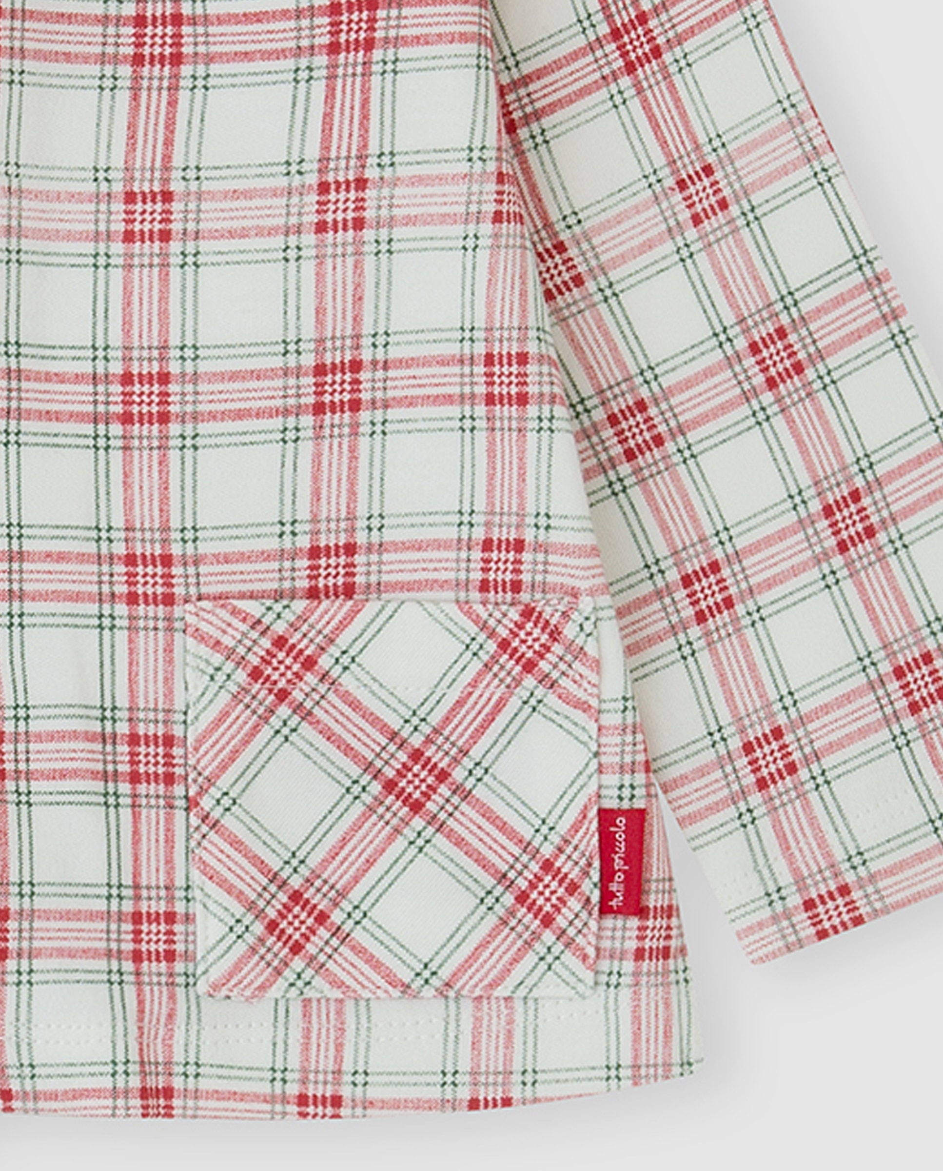 Conjunto Infantil de Algodão Aos Quadrados Vermelho-3
