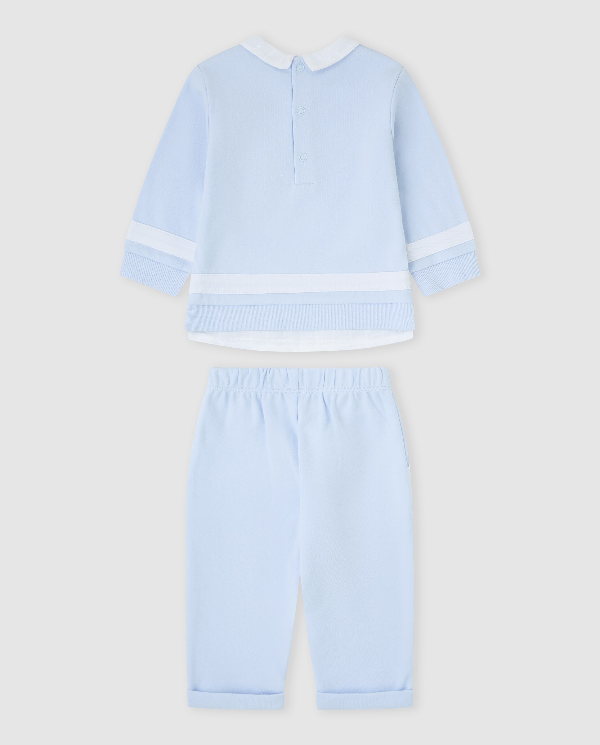 Conjunto Infantil de Algodão com Logo Bordado Azul-claro-2