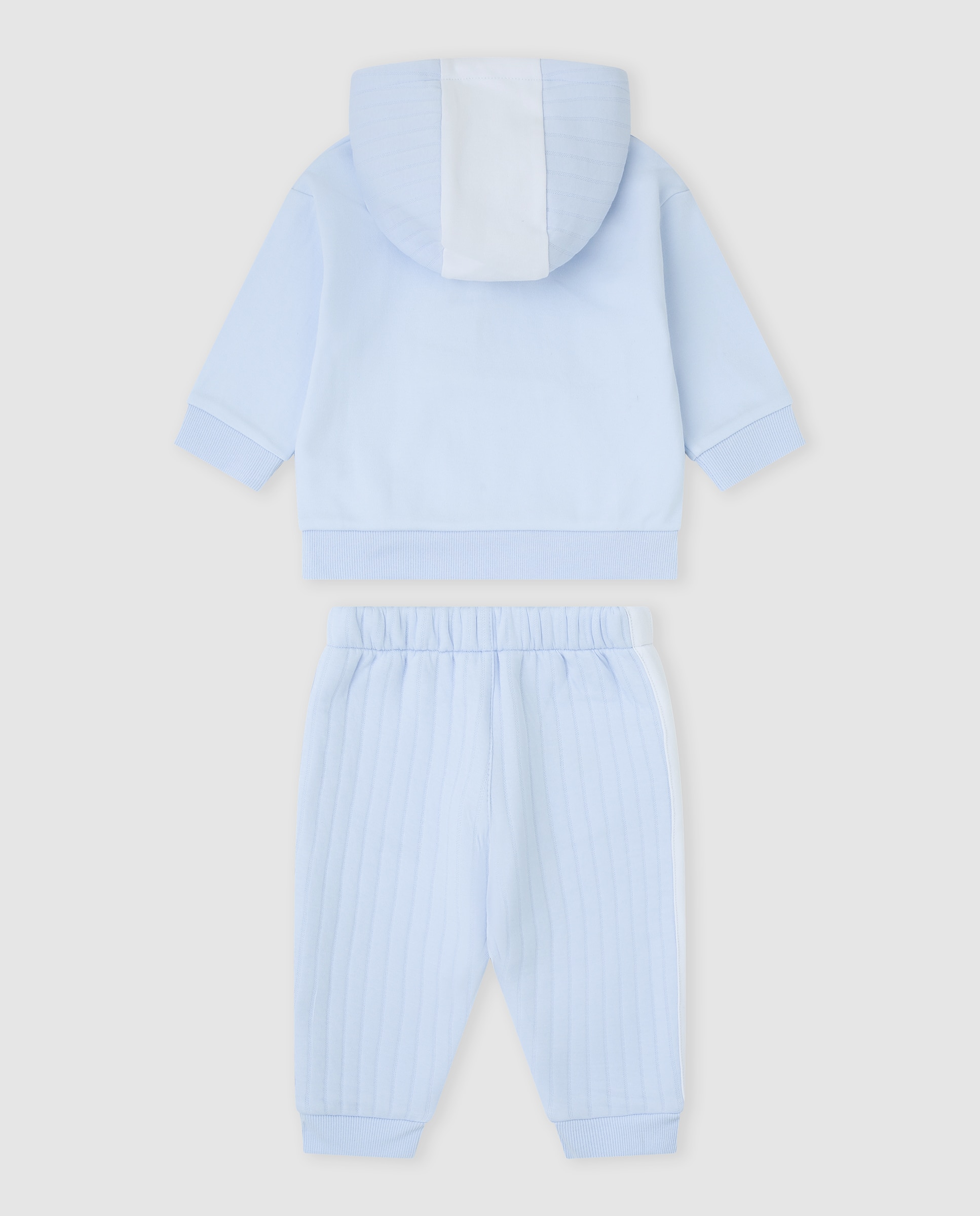 Conjunto Infantil Acolchoado com Capuz Azul-claro-2