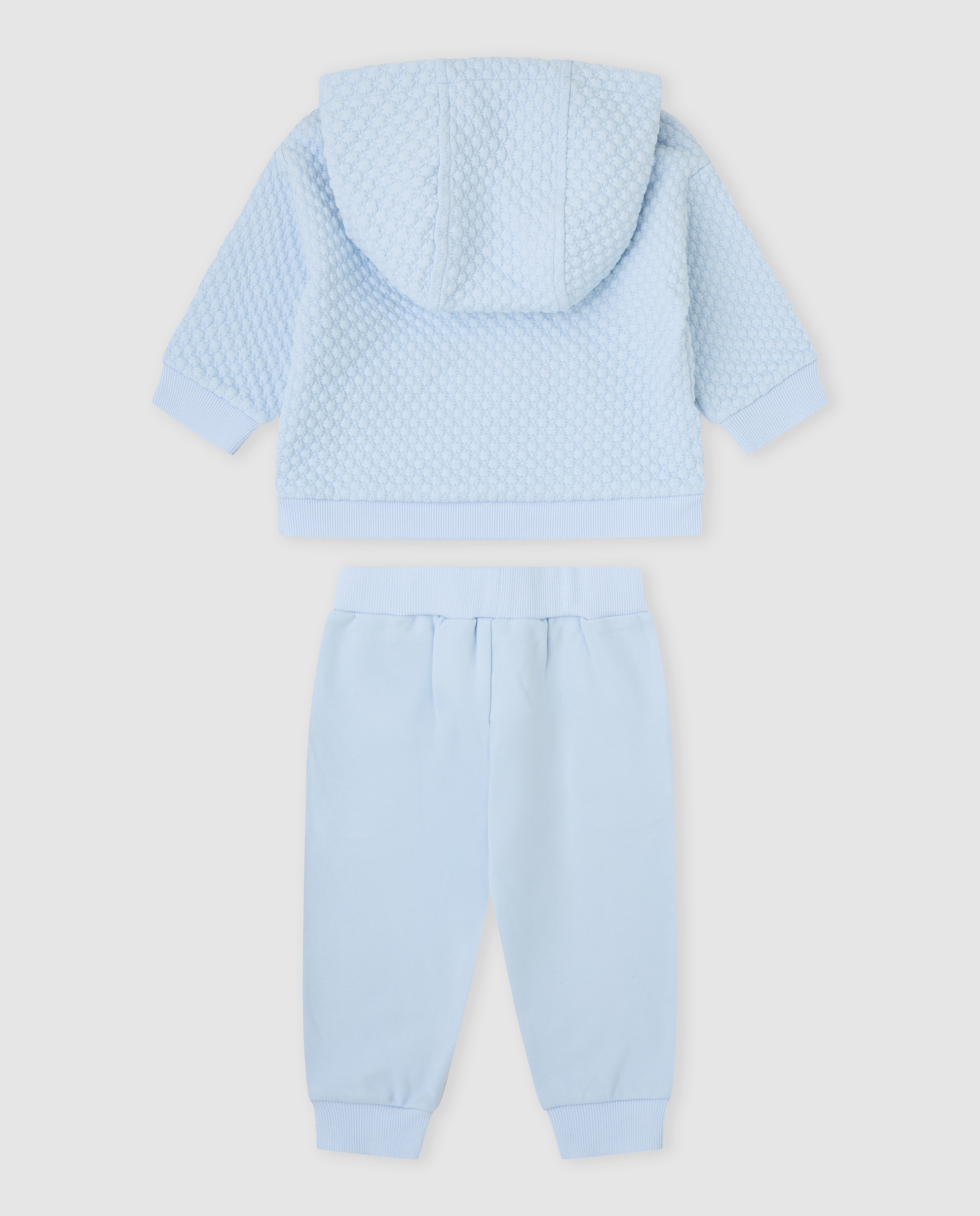 Conjunto Infantil Acolchoado com Capuz Azul-claro-2