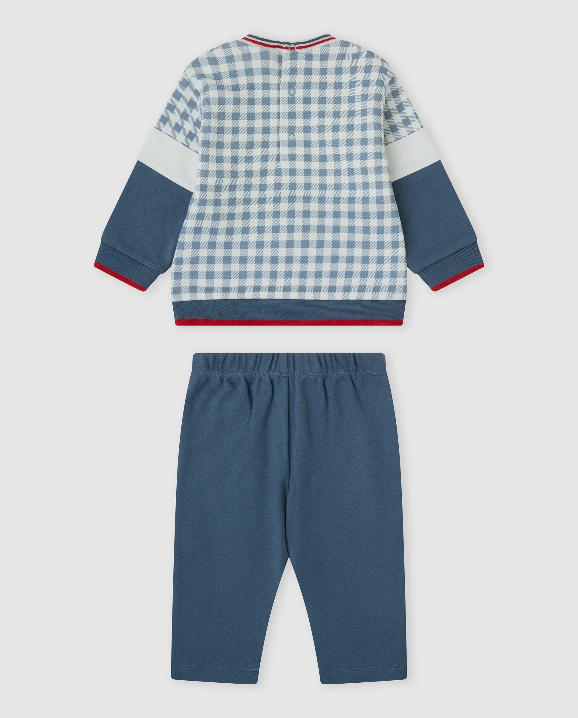 Conjunto Infantil de Algodão Vichy Azul-índigo-2