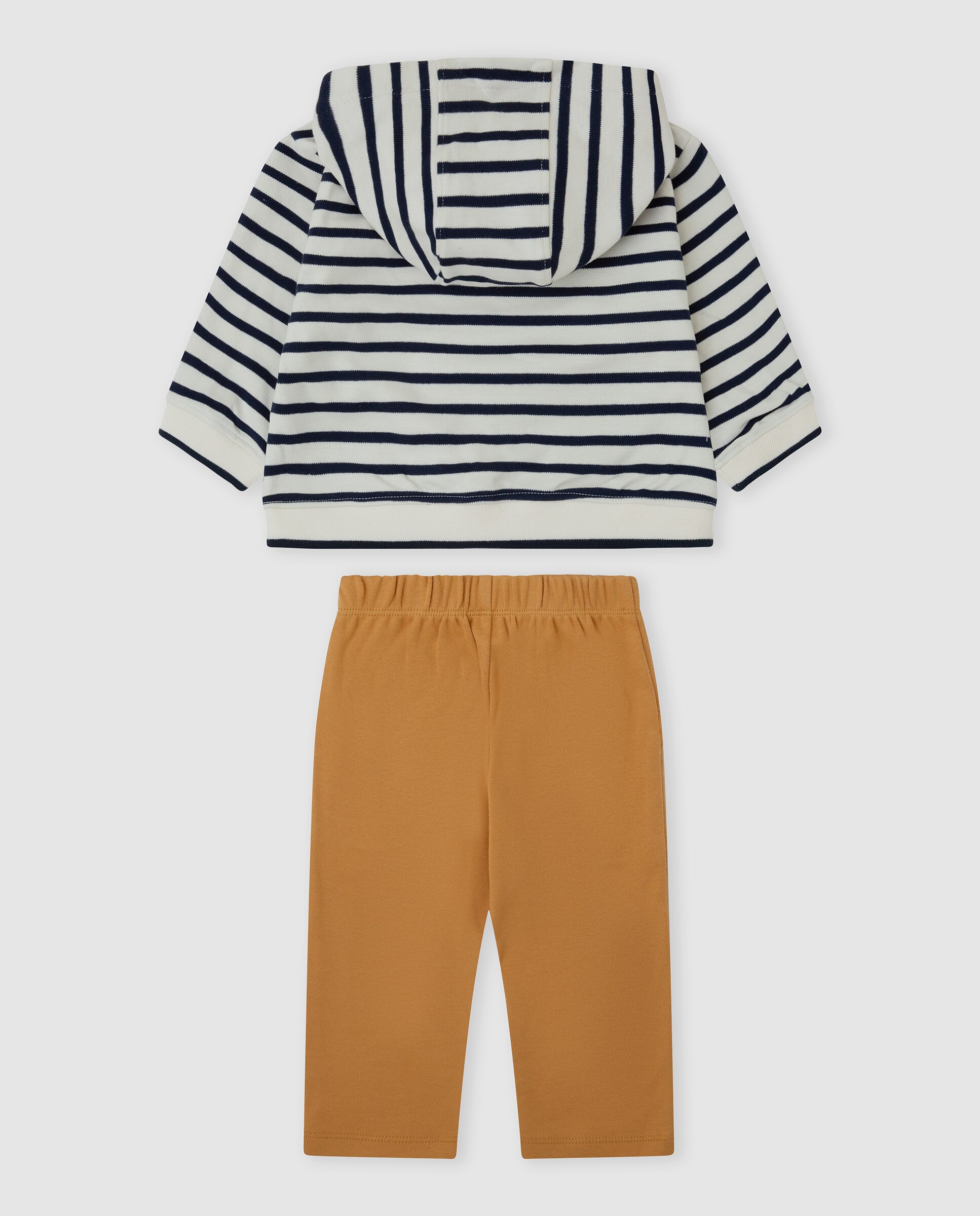 Conjunto Infantil de Algodão Às Riscas Azul-marinho-2