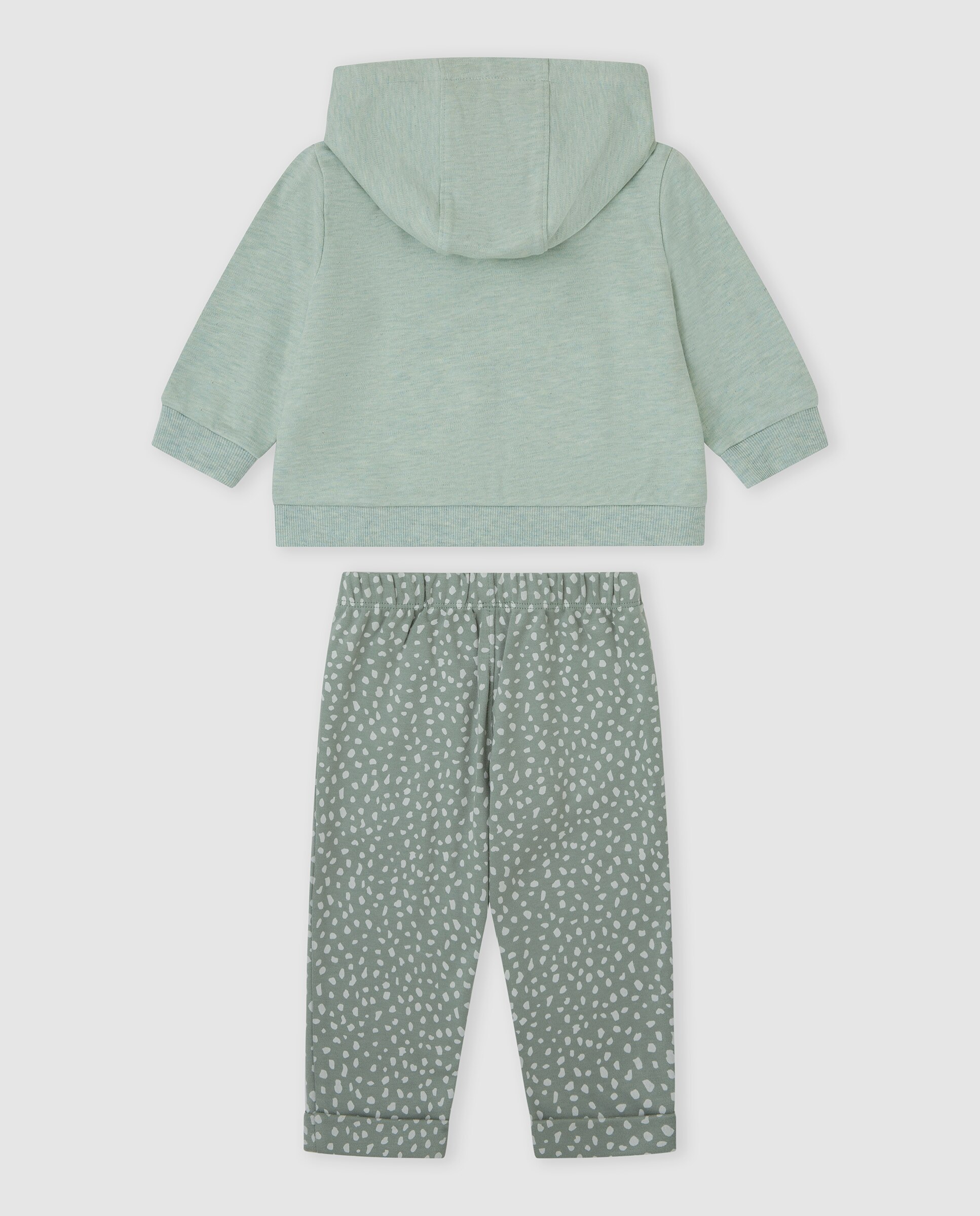 Conjunto Infantil com Capuz e Cogumelo Bordado Verde Água-2