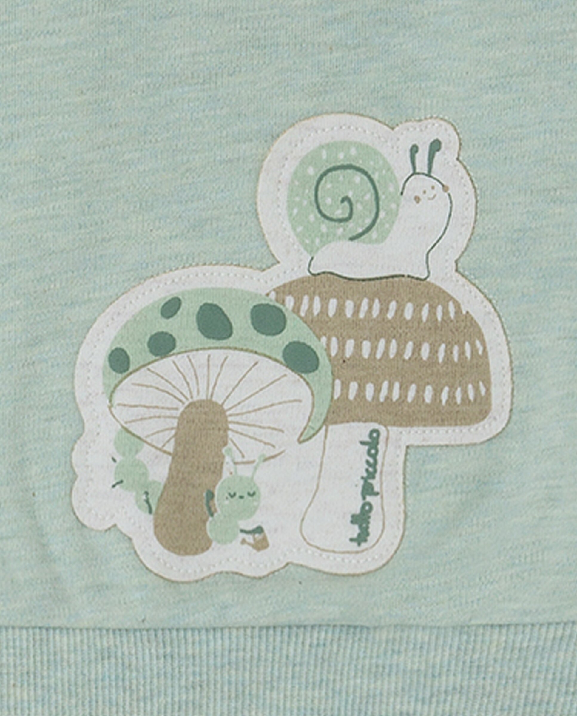 Conjunto Infantil com Capuz e Cogumelo Bordado Verde Água-3