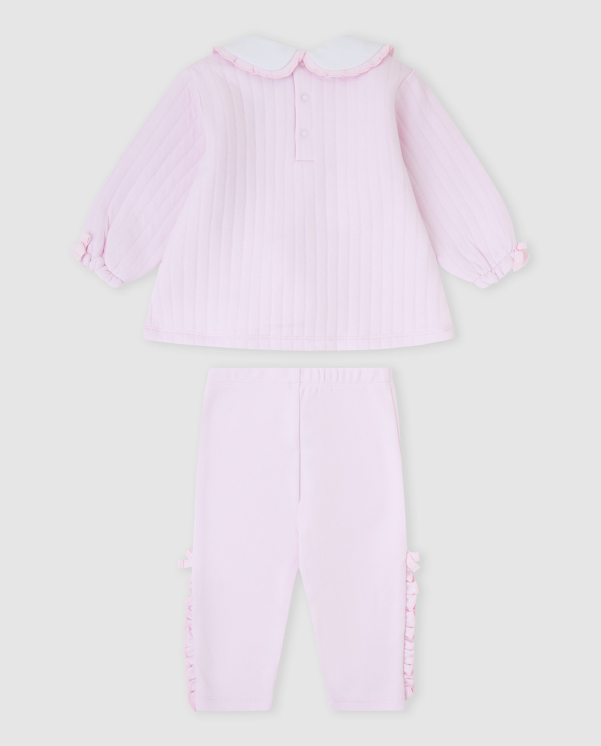 Conjunto Infantil Acolchoado com Folho Rosa-2