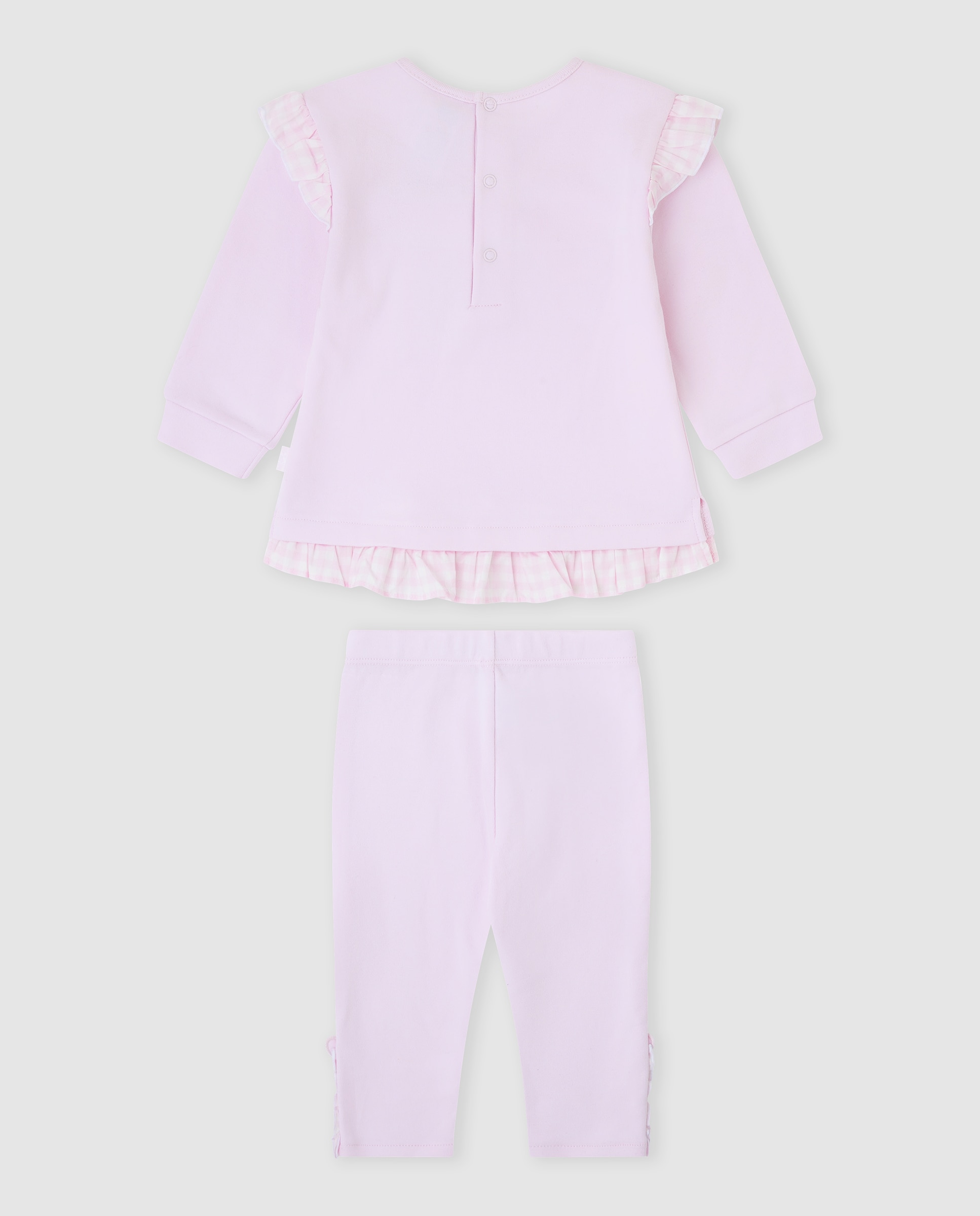 Conjunto Infantil com Laços e Folhos Rosa-2