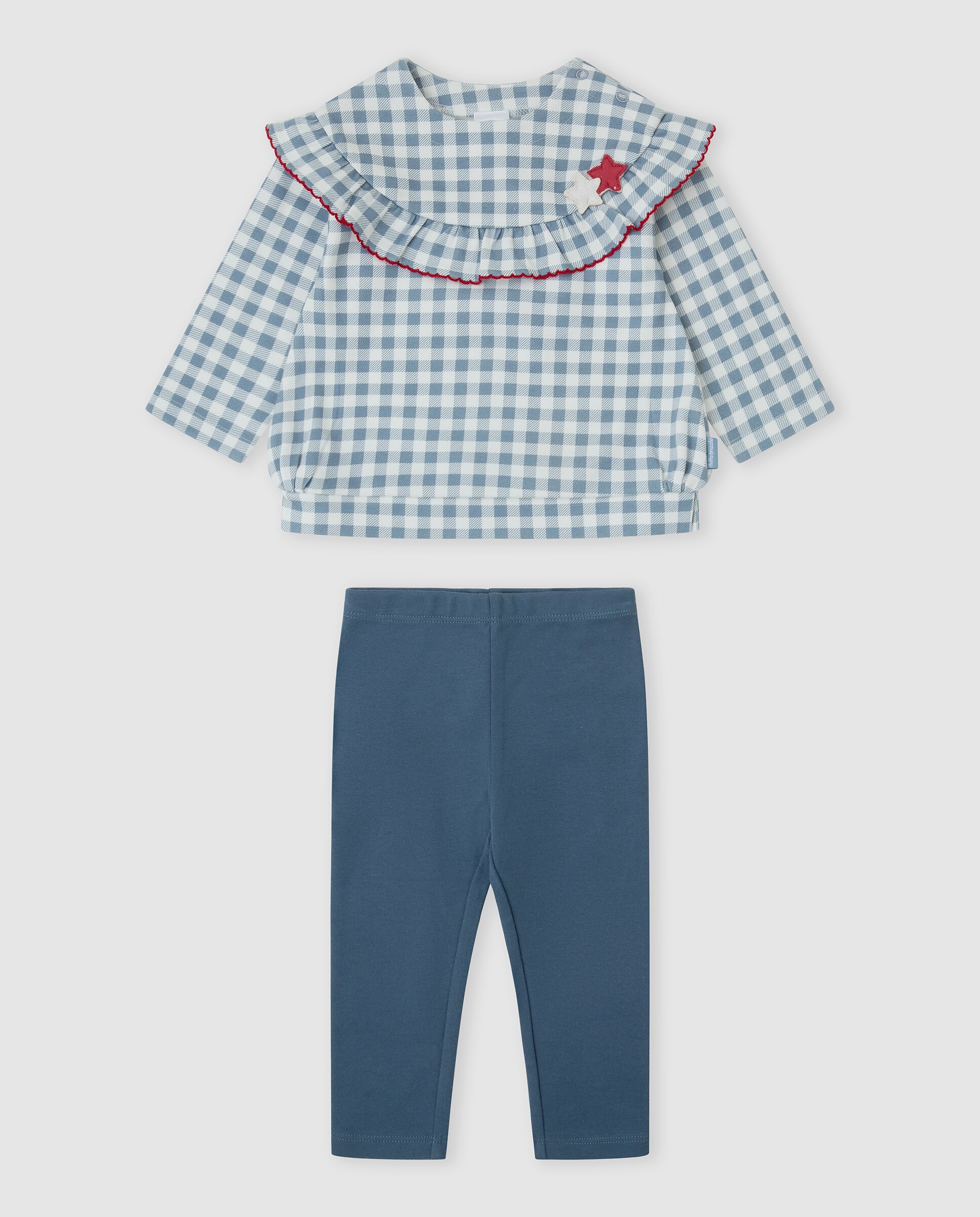 Imagem 0 de Conjunto Infantil de Algodão Vichy com Folho