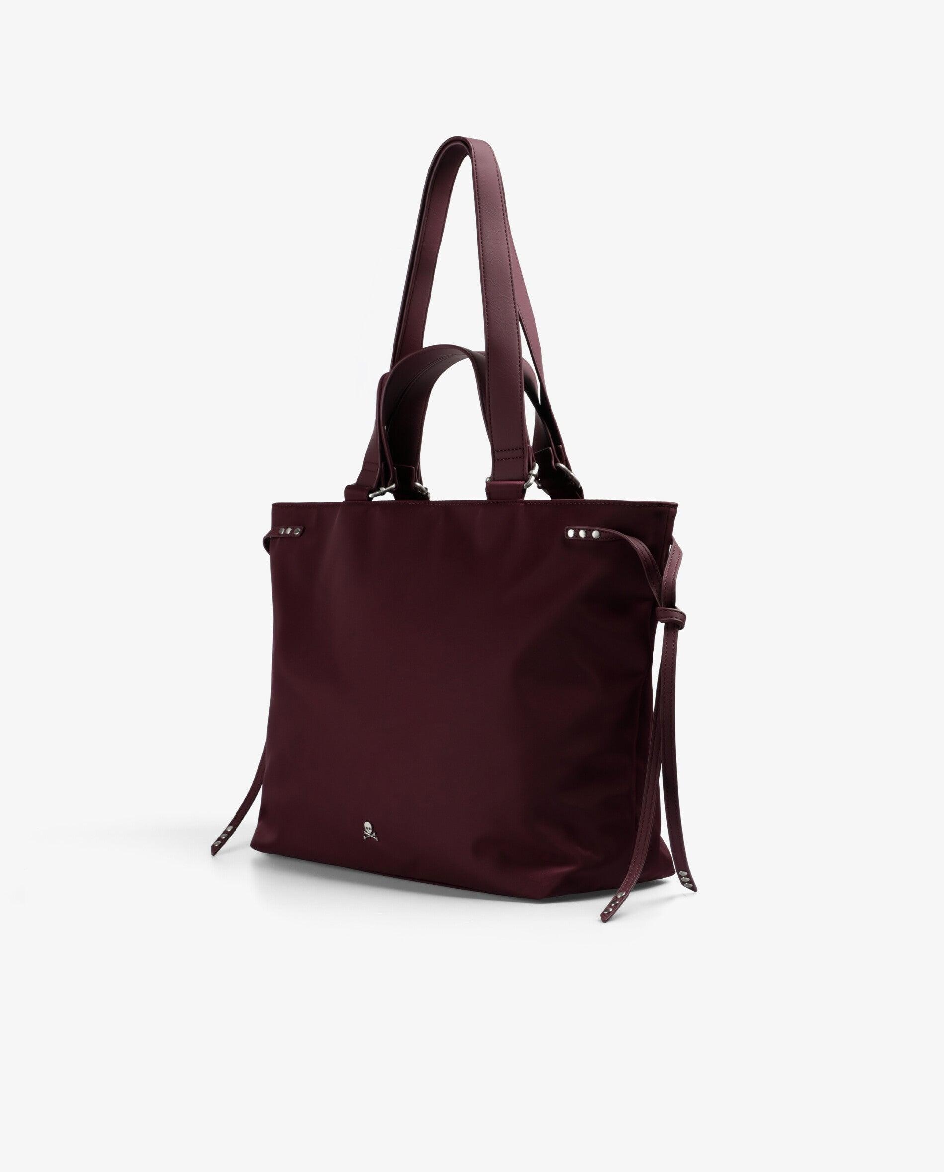 Shopper com Alças Duplas e Detalhe de Tachas Metálicas Grená-3