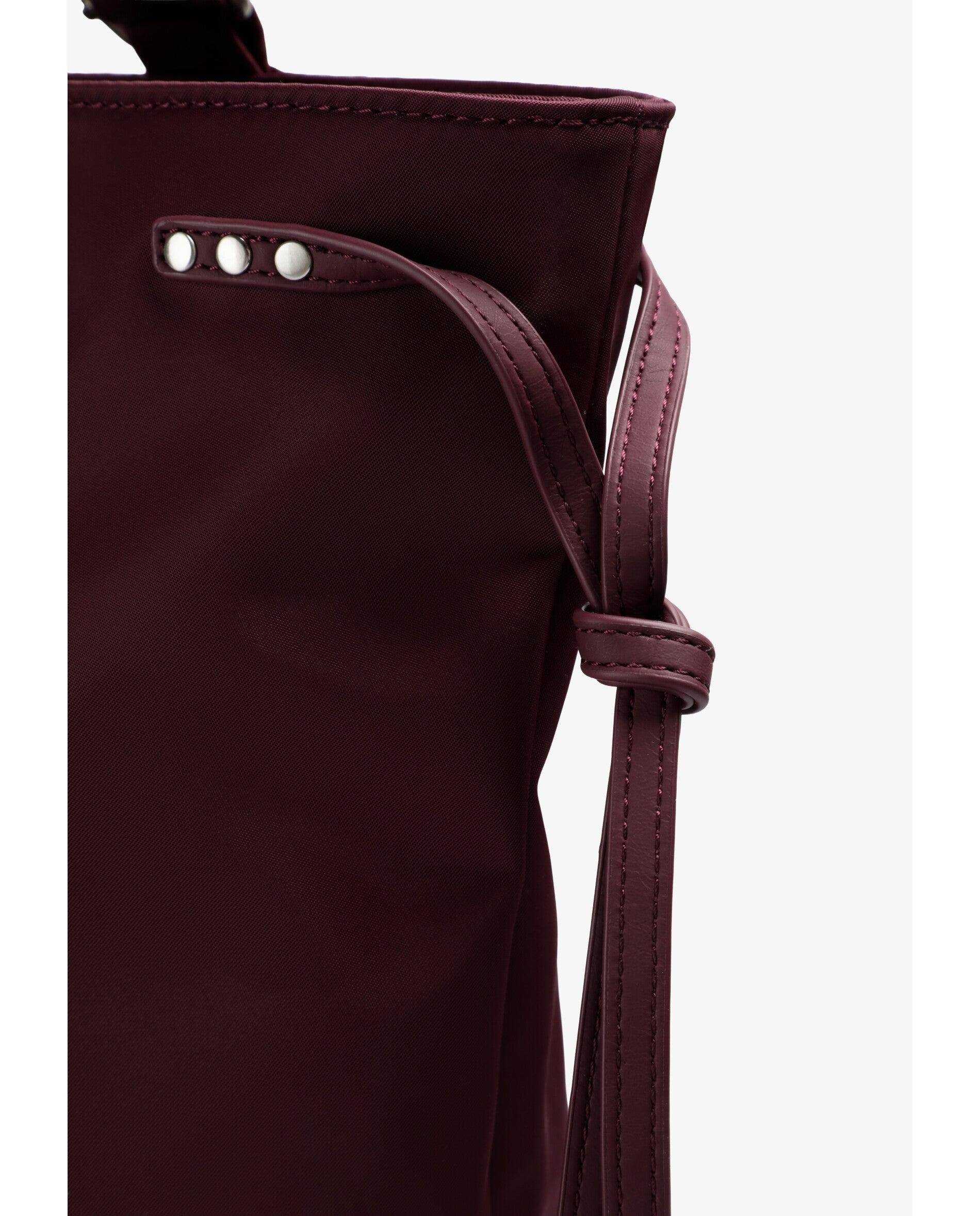 Shopper com Alças Duplas e Detalhe de Tachas Metálicas Grená-5