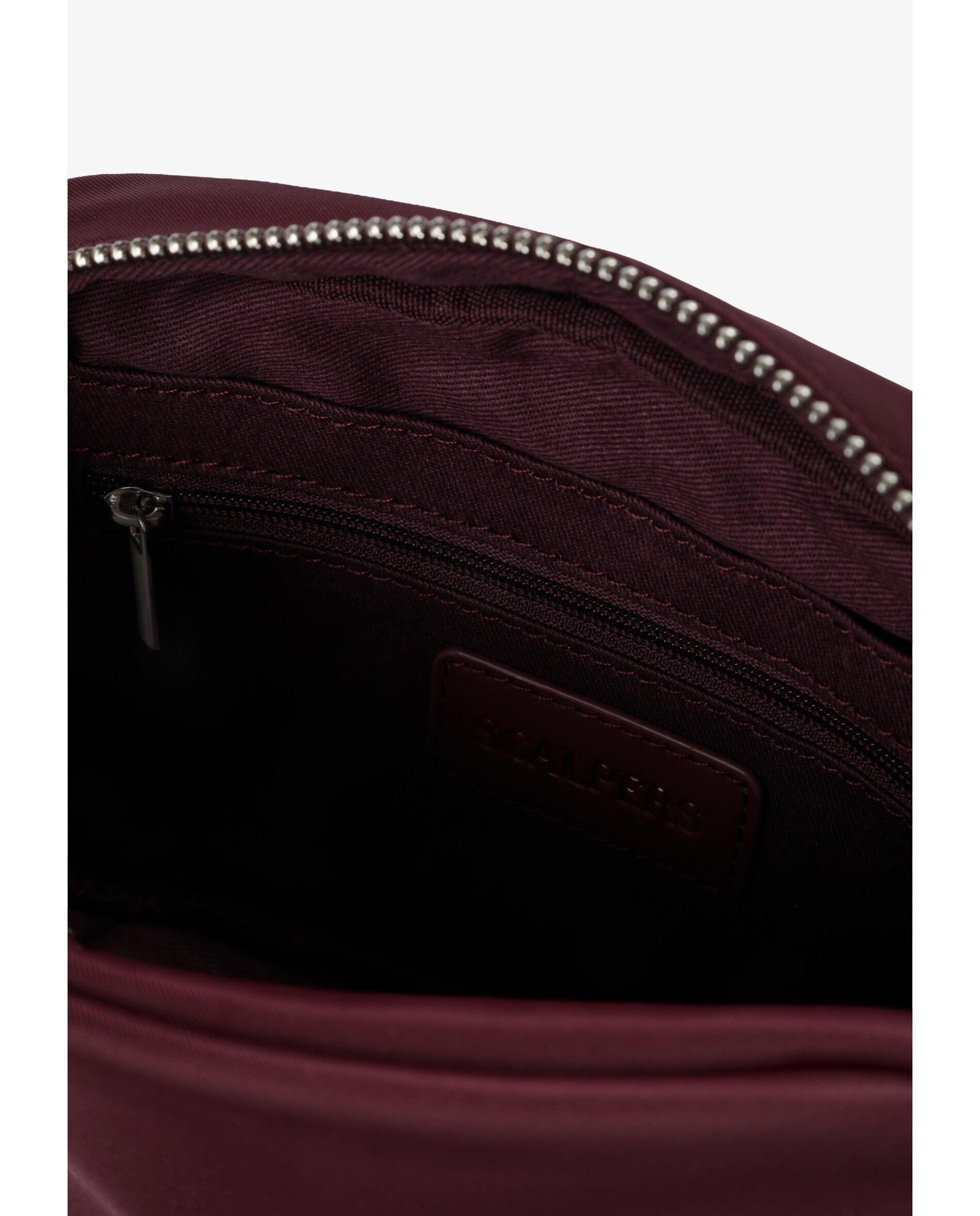 Mala a Tiracolo de Nylon com Fecho Zip Grená-2