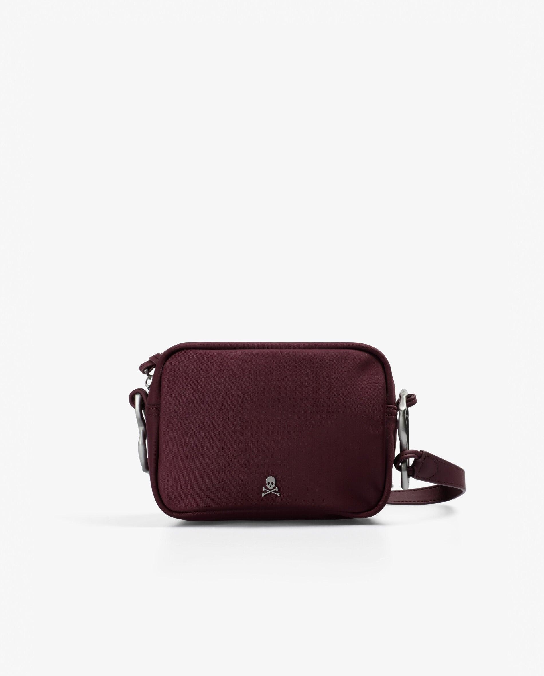 Mala a Tiracolo de Nylon com Fecho Zip Grená-6