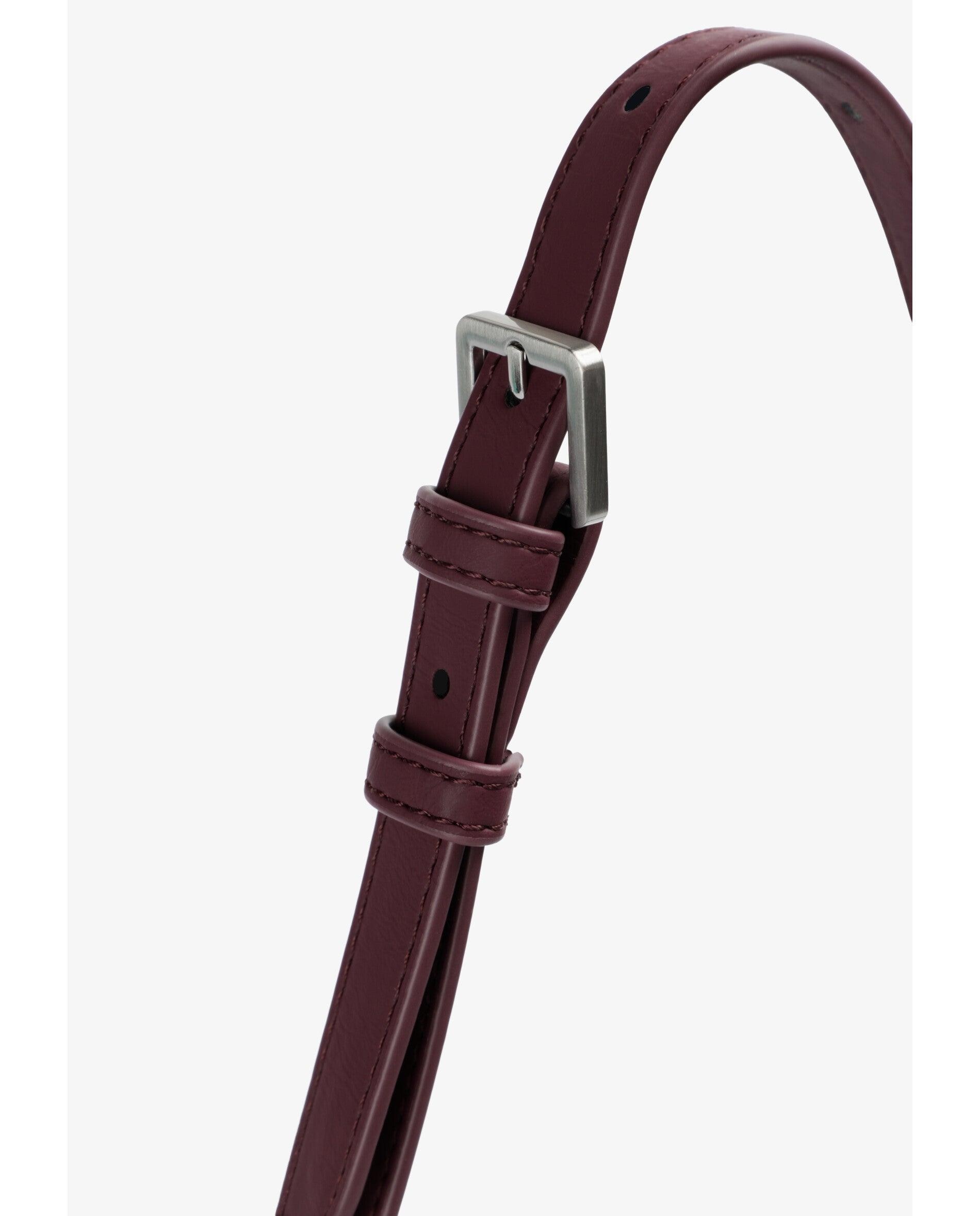 Mala a Tiracolo de Nylon com Fecho Zip Grená-9