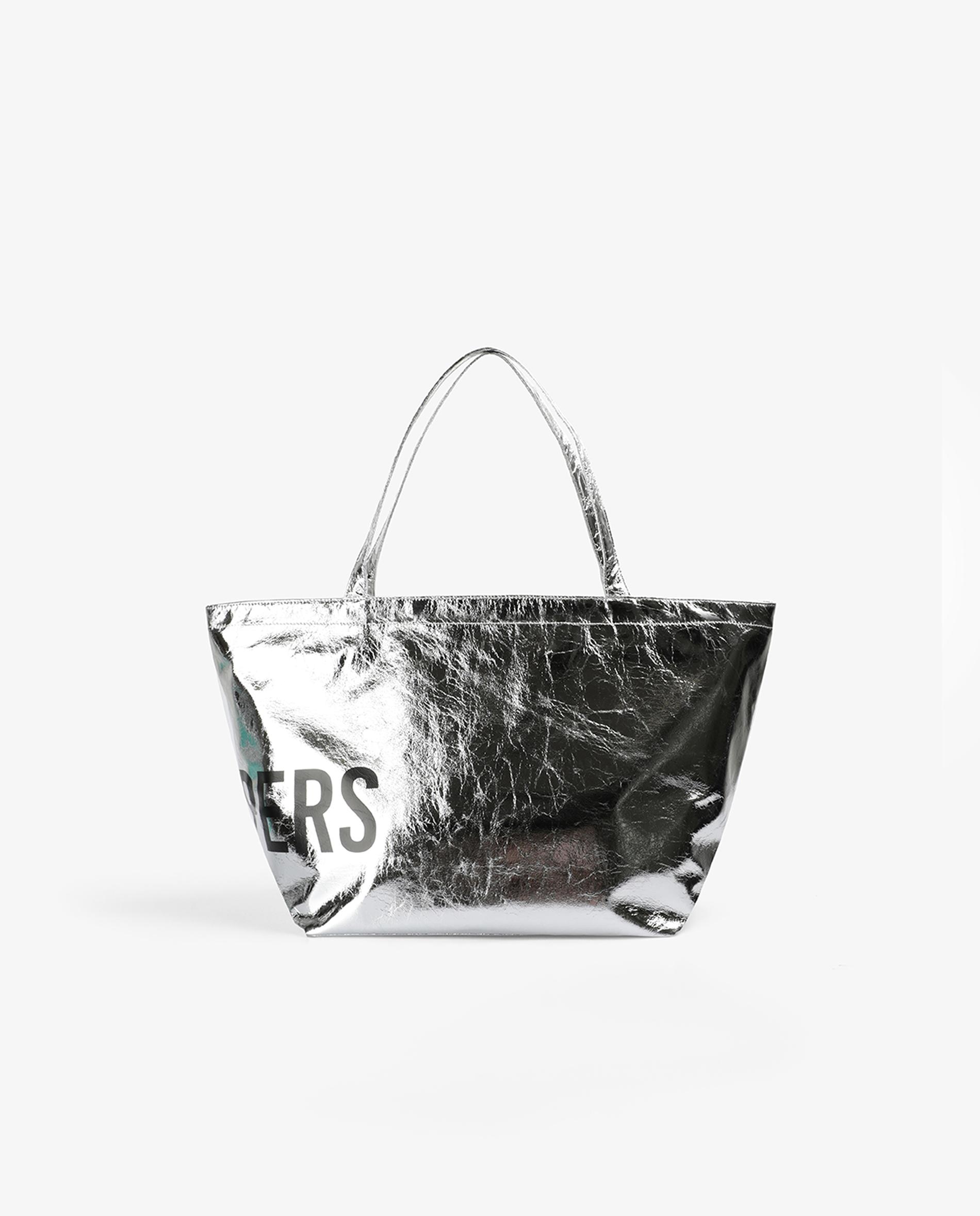 Shopper Texturizado com Logotipo em Contraste Prata-2