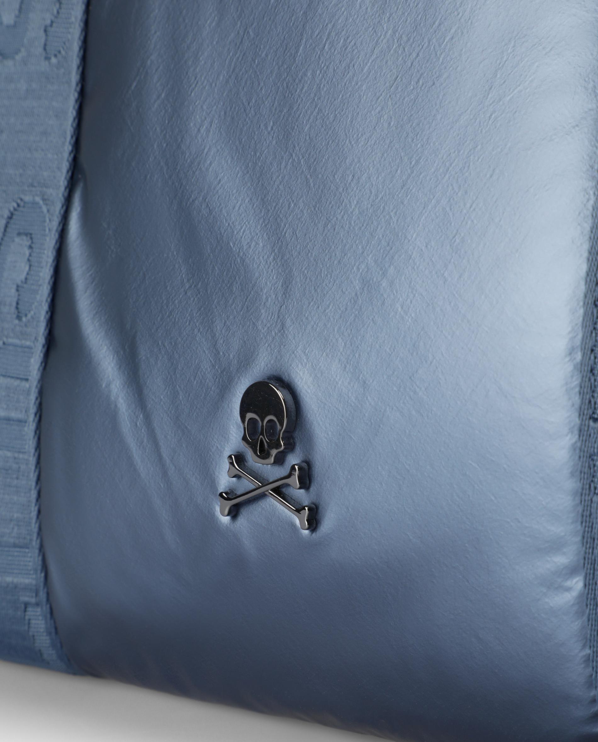 Shopper em Tecido Técnico com Acabamento Brilhante com Necessaire Amovível Esmeralda Azul-6
