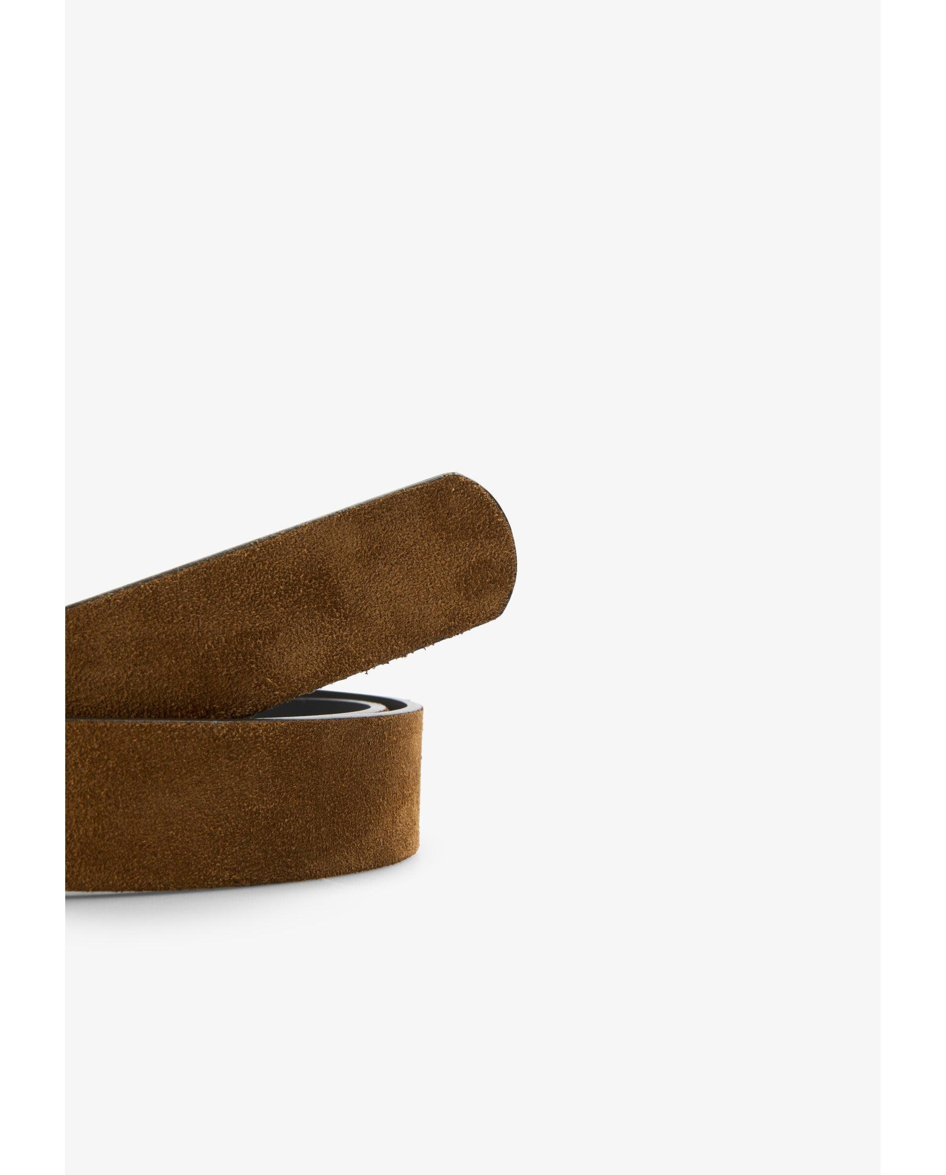 Cinto em Pele 100% Duplo com Detalhes Metálicos Castanho-9