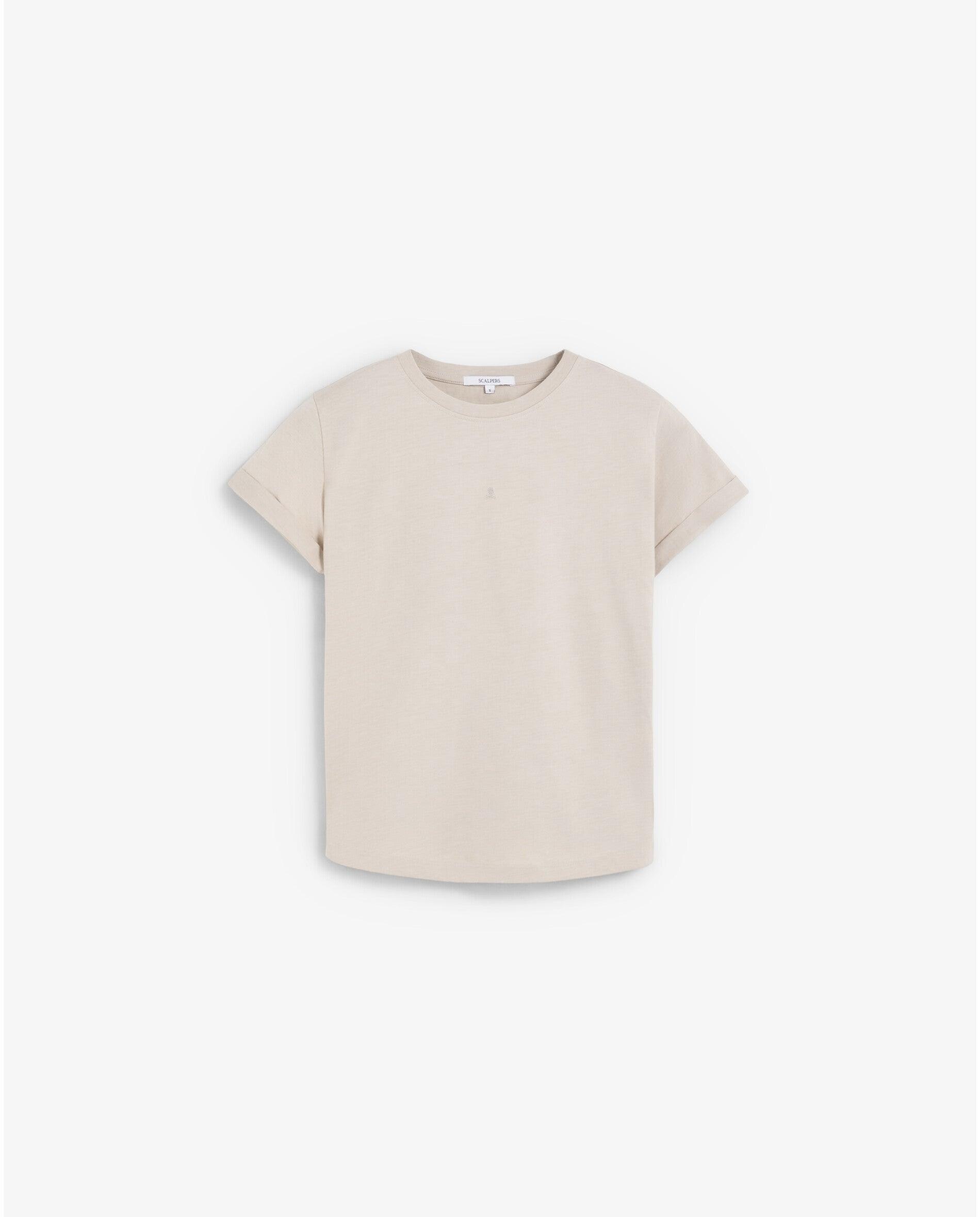 T-shirt Regular Fit de Manga Curta com Bainha Natural-6