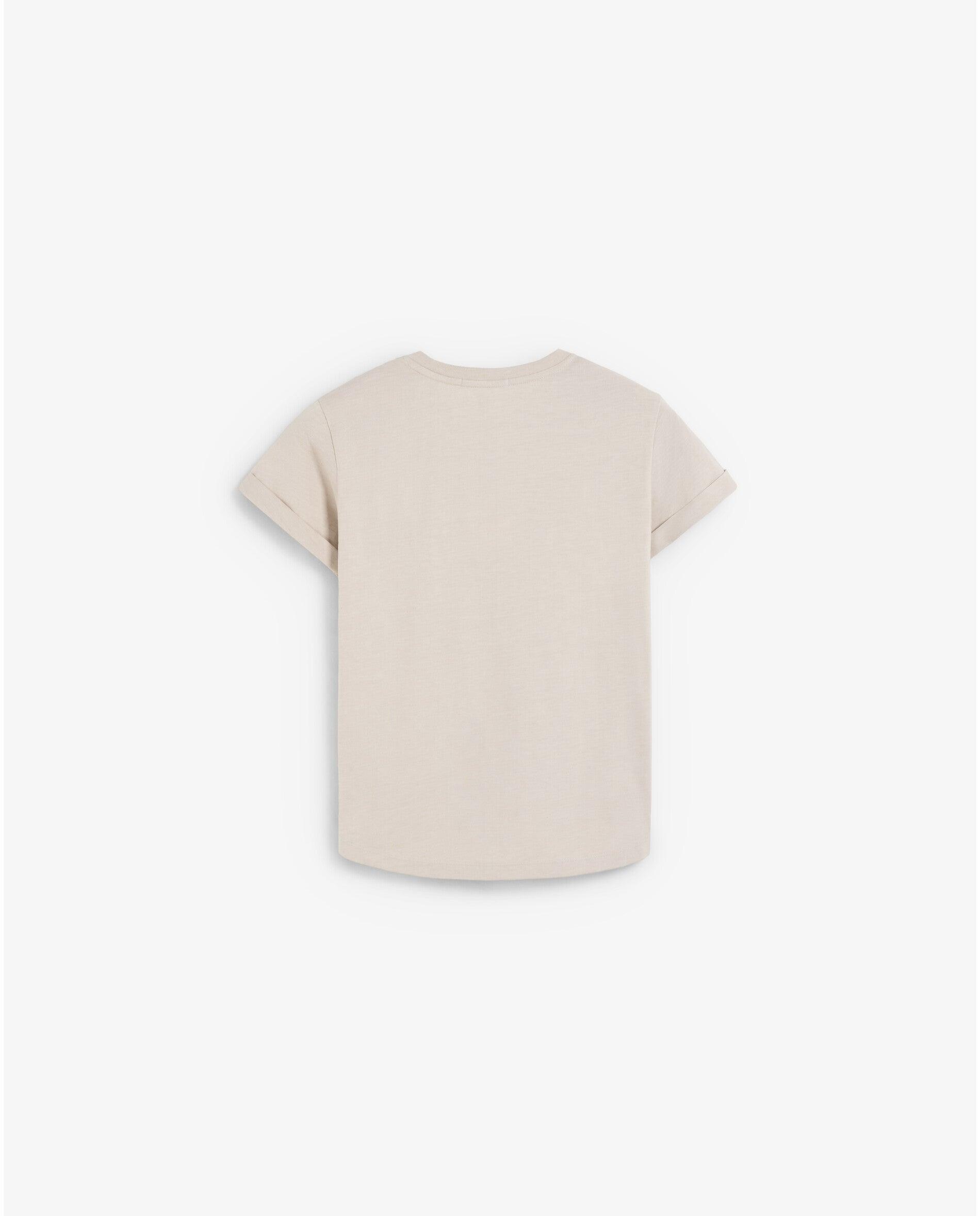 T-shirt Regular Fit de Manga Curta com Bainha Natural-7