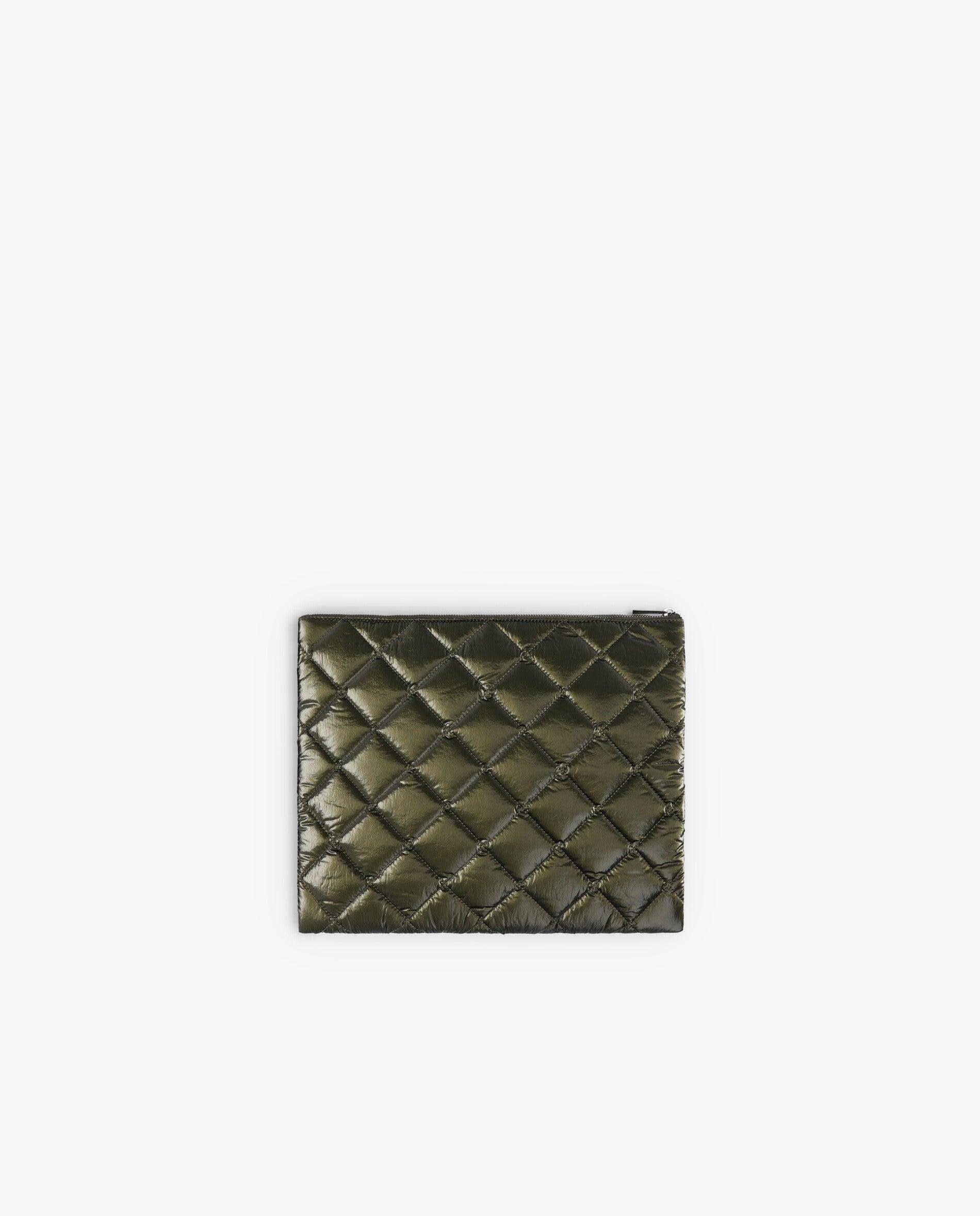Porta-documentos em Tecido Técnico Acolchoado Verde-militar-2
