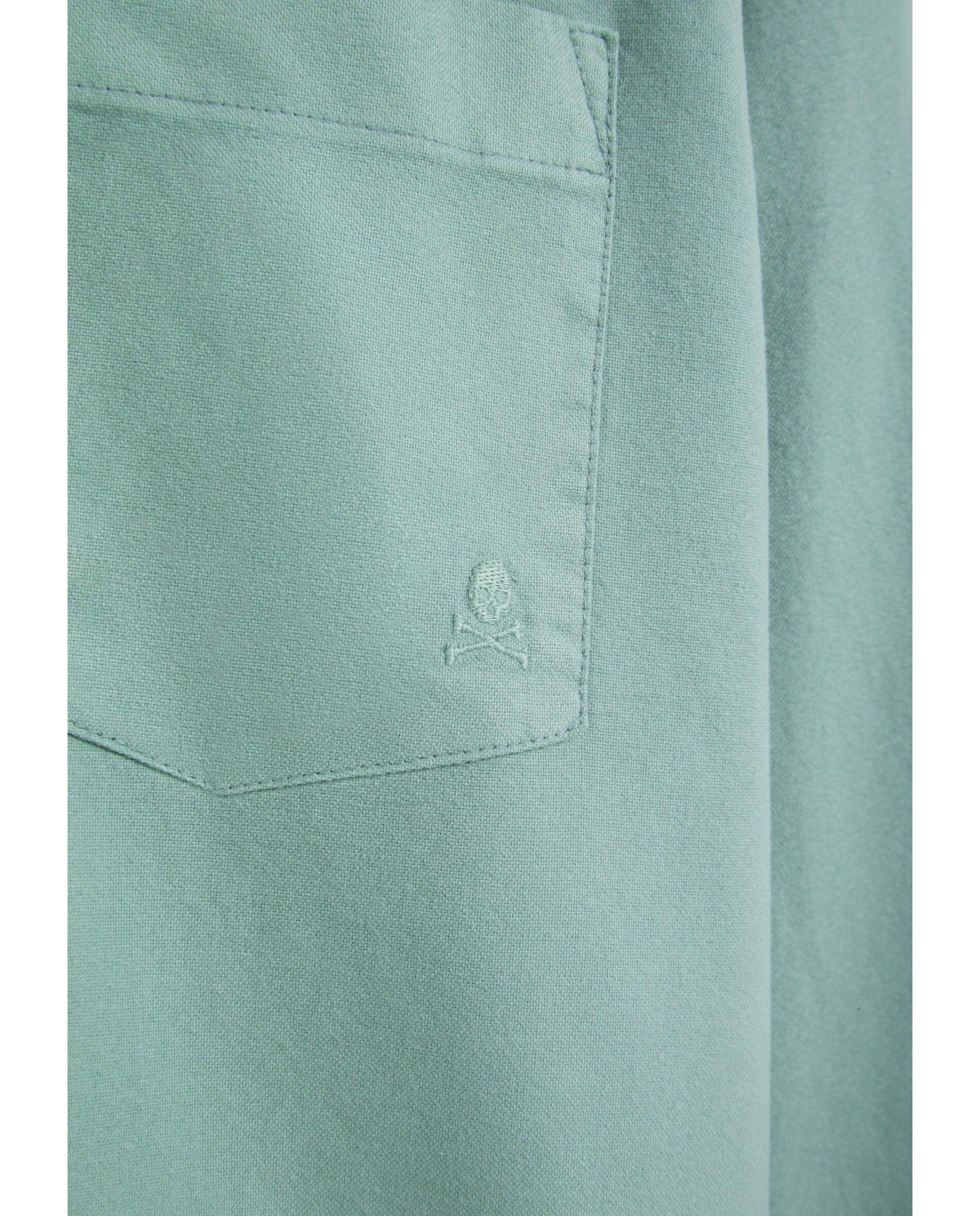 Camisa Oxford Lisa com Bolso no Peito Verde Água-7