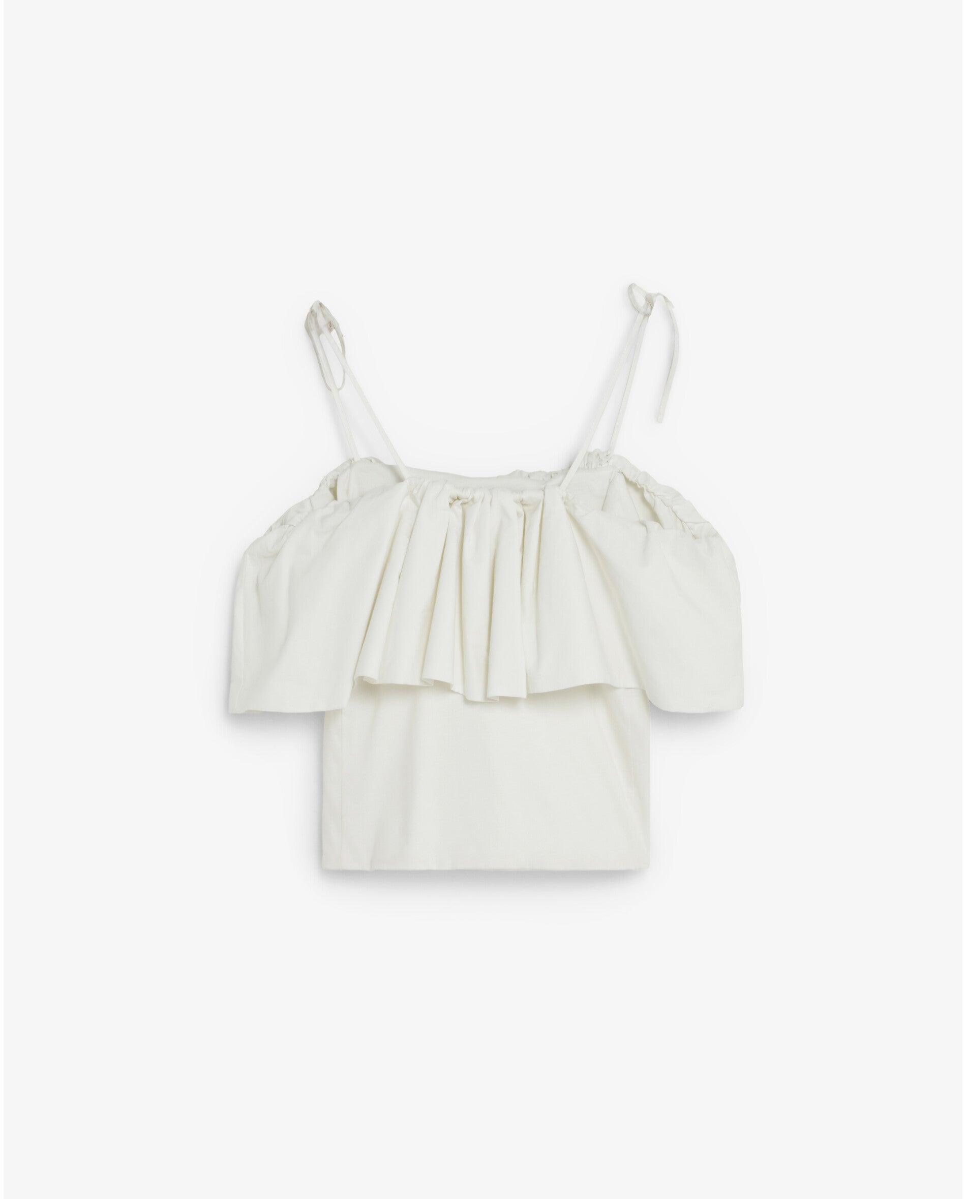 Top de Alças com Folho Superior Branco-2