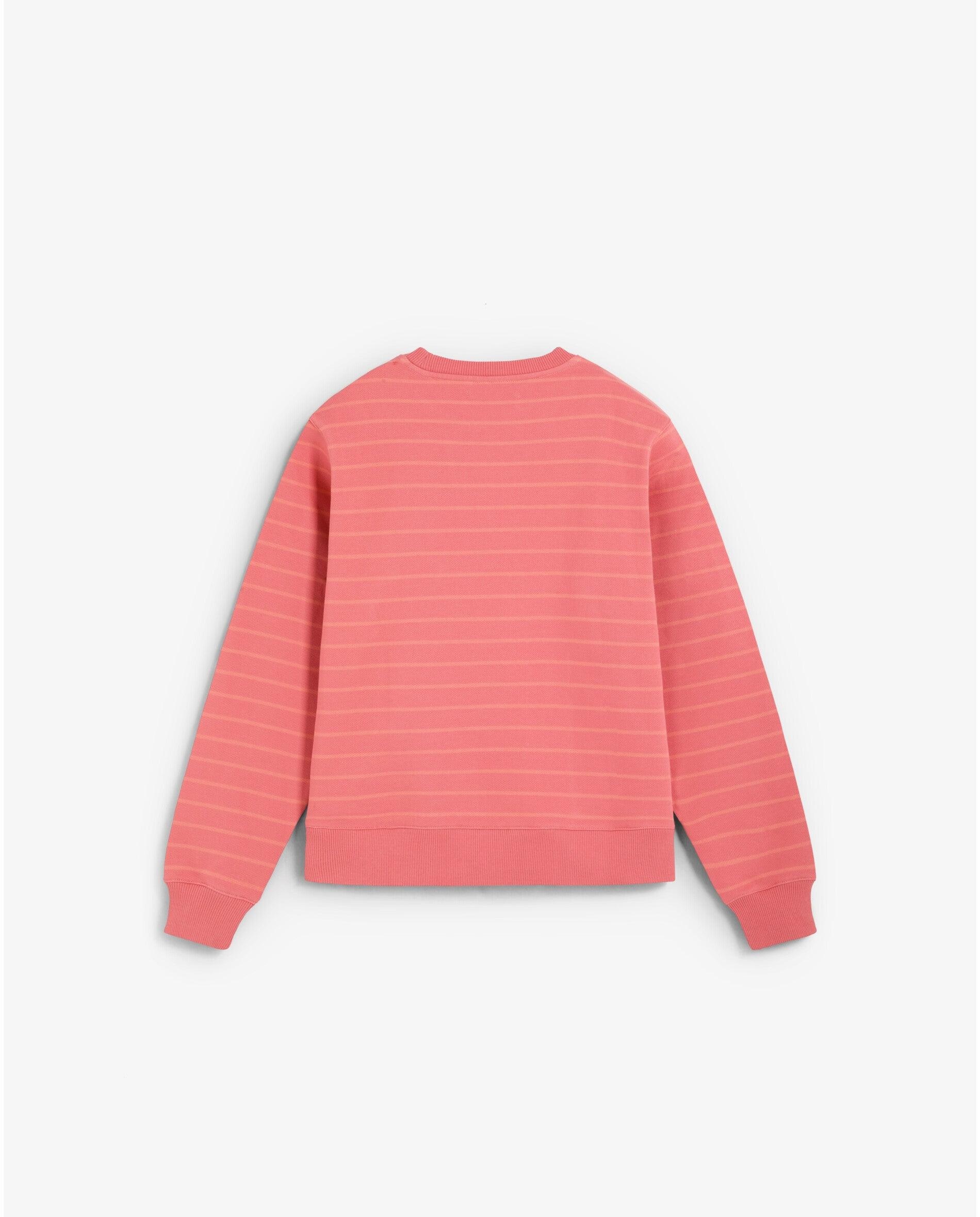 Sweatshirt em Algodão 100% Às Riscas Coral-5