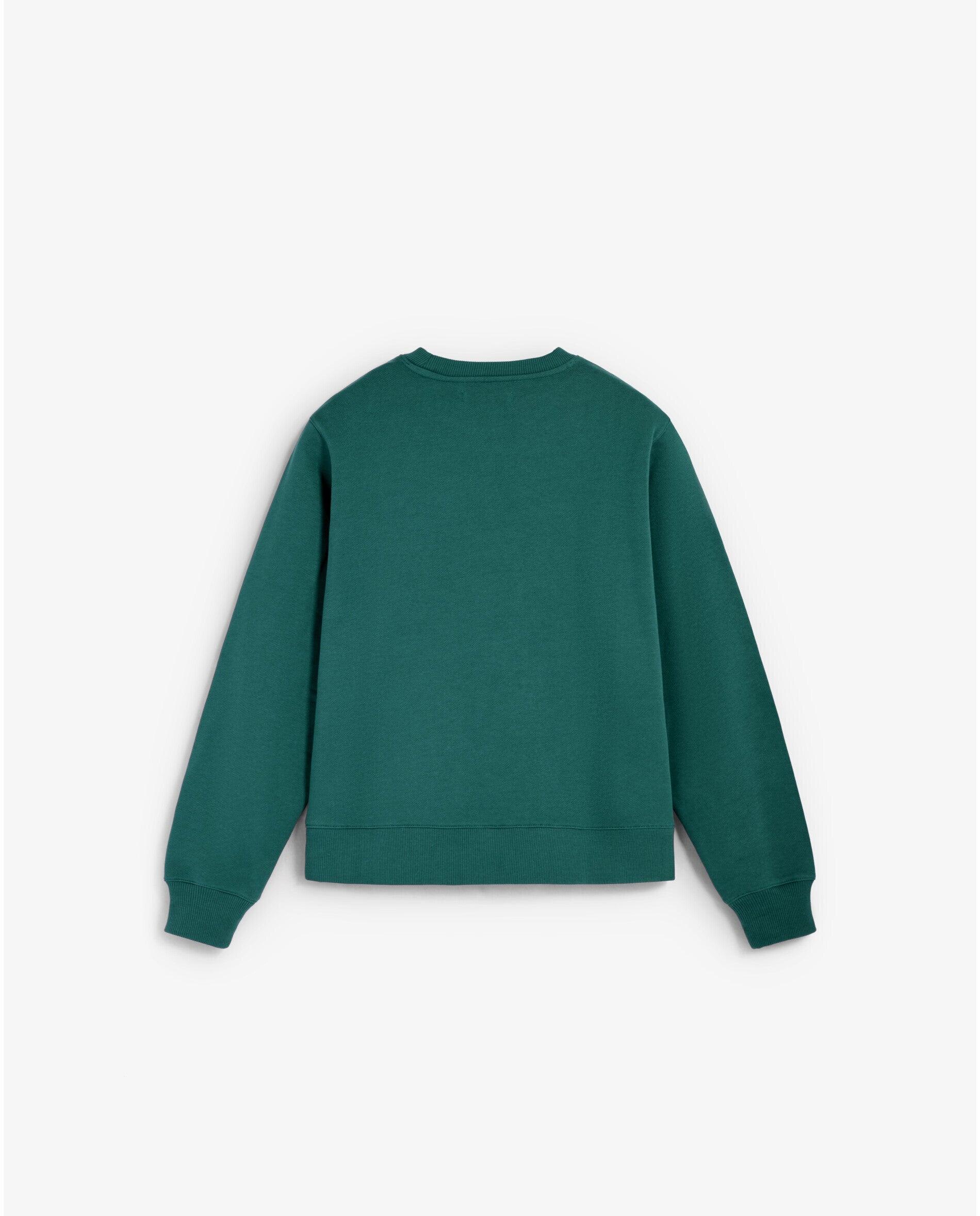 Sweatshirt 100% Algodão com Gola Redonda Verde-acinzentado-5