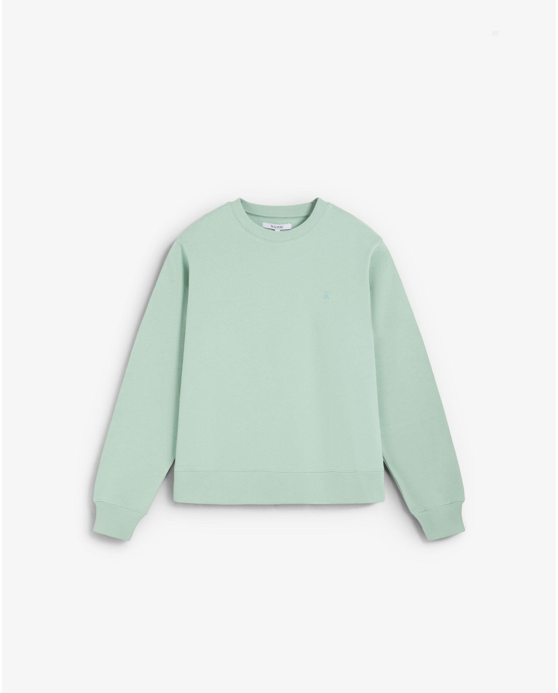 Sweatshirt 100% Algodão com Gola Redonda Verde Água-4