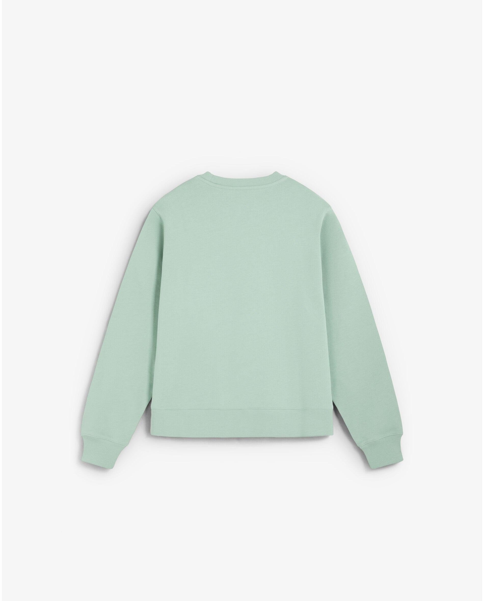 Sweatshirt 100% Algodão com Gola Redonda Verde Água-5