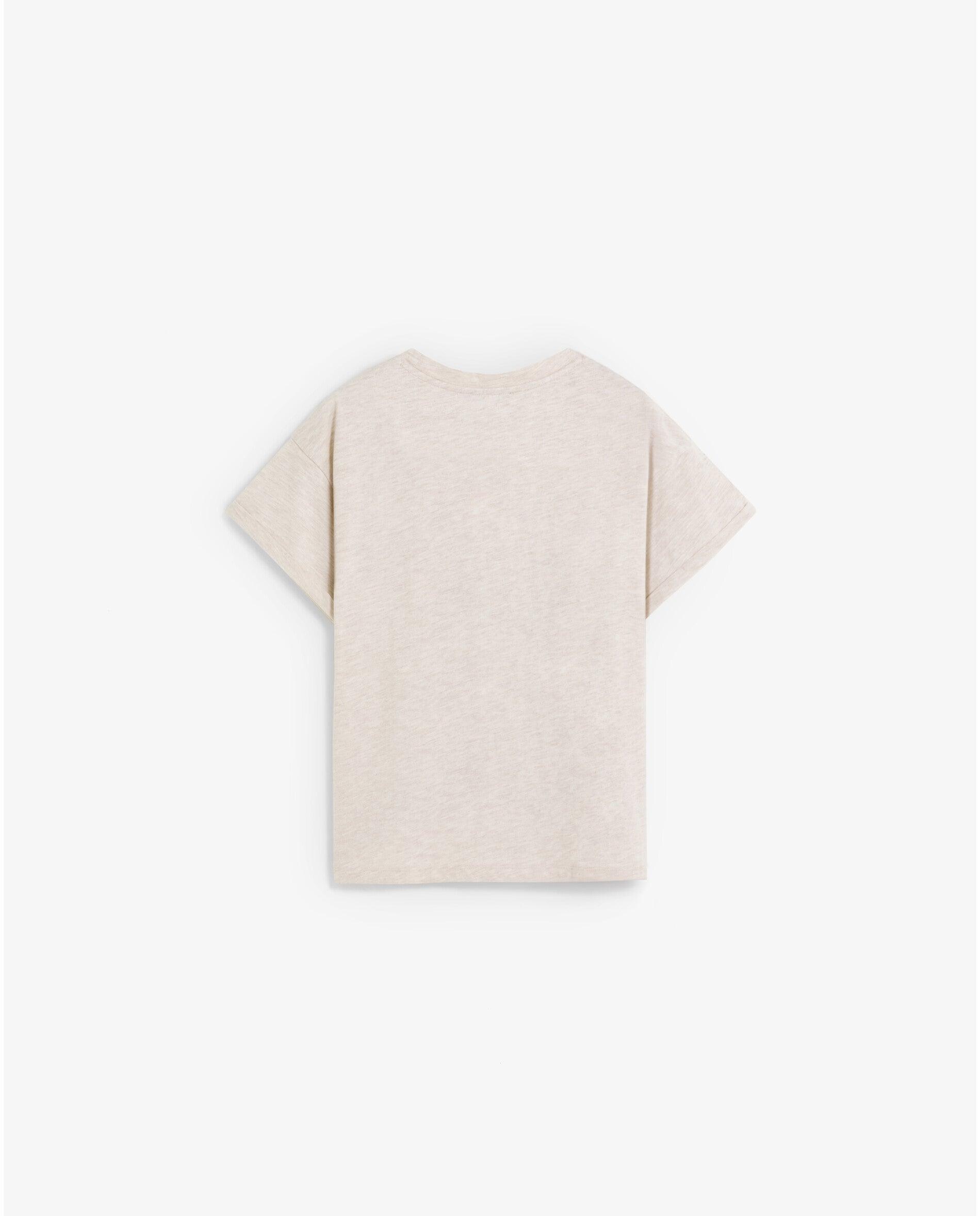 T-shirt Relaxed Fit com Caveira Frontal Natural-2