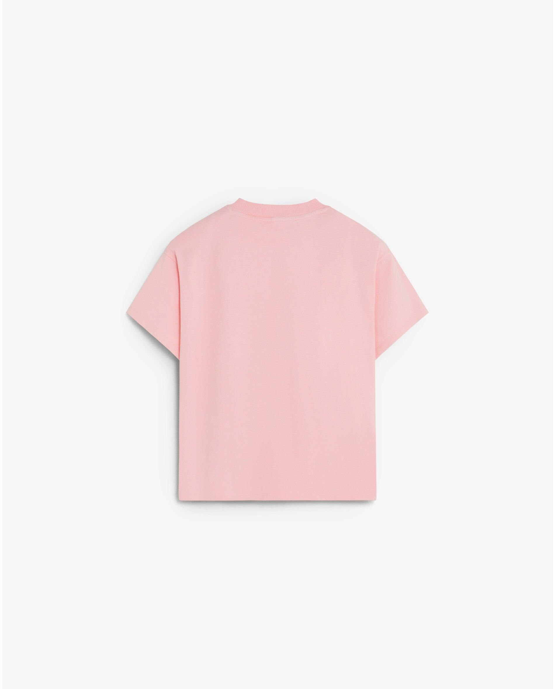 T-shirt de Manga Curta com Studs Decorativos Rosa-pastel-2