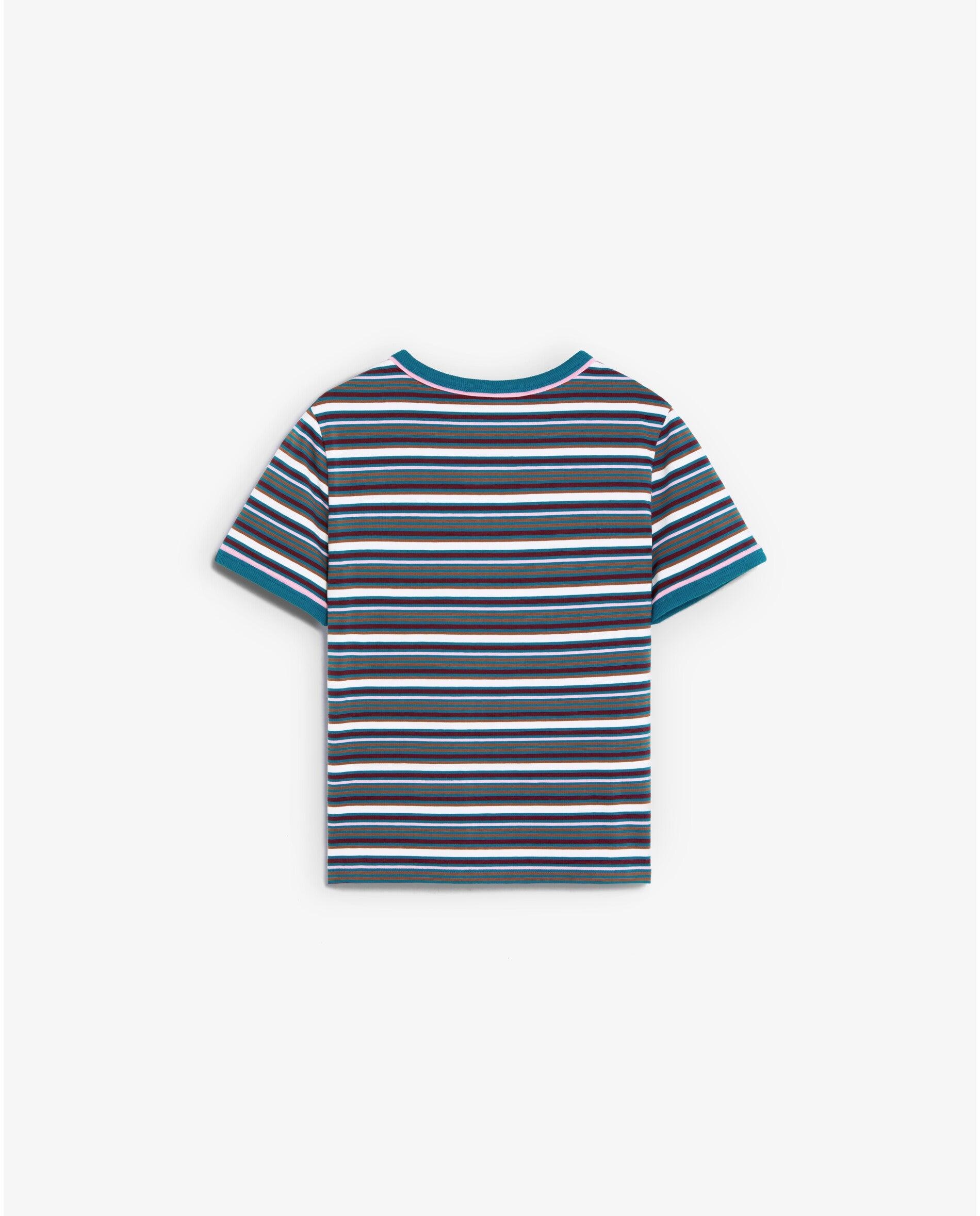 Imagem 0 de T-shirt de Algodão Elástico Às Riscas
