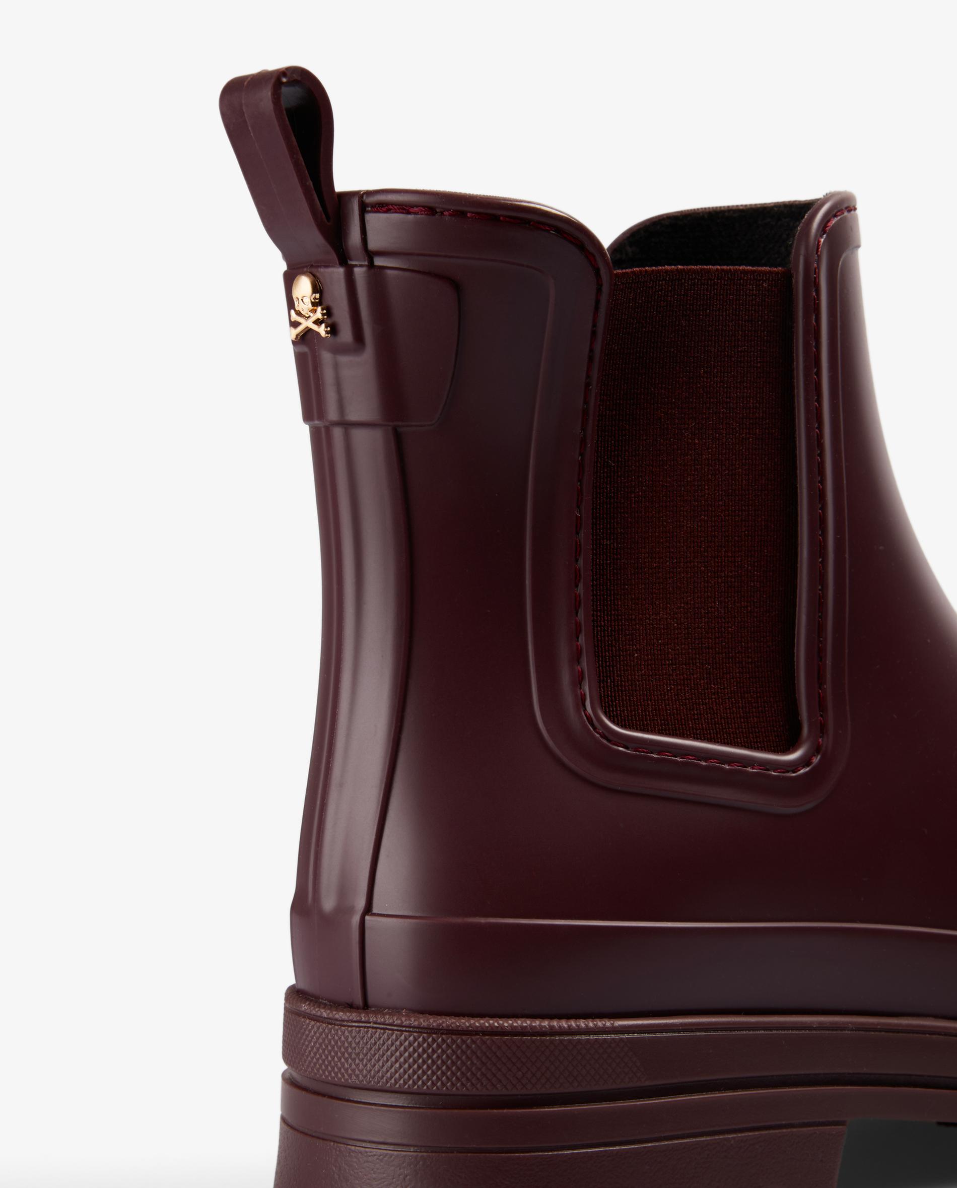 Botas Sola Track Tipo Chelsea em Material Impermeável Bordeaux-6