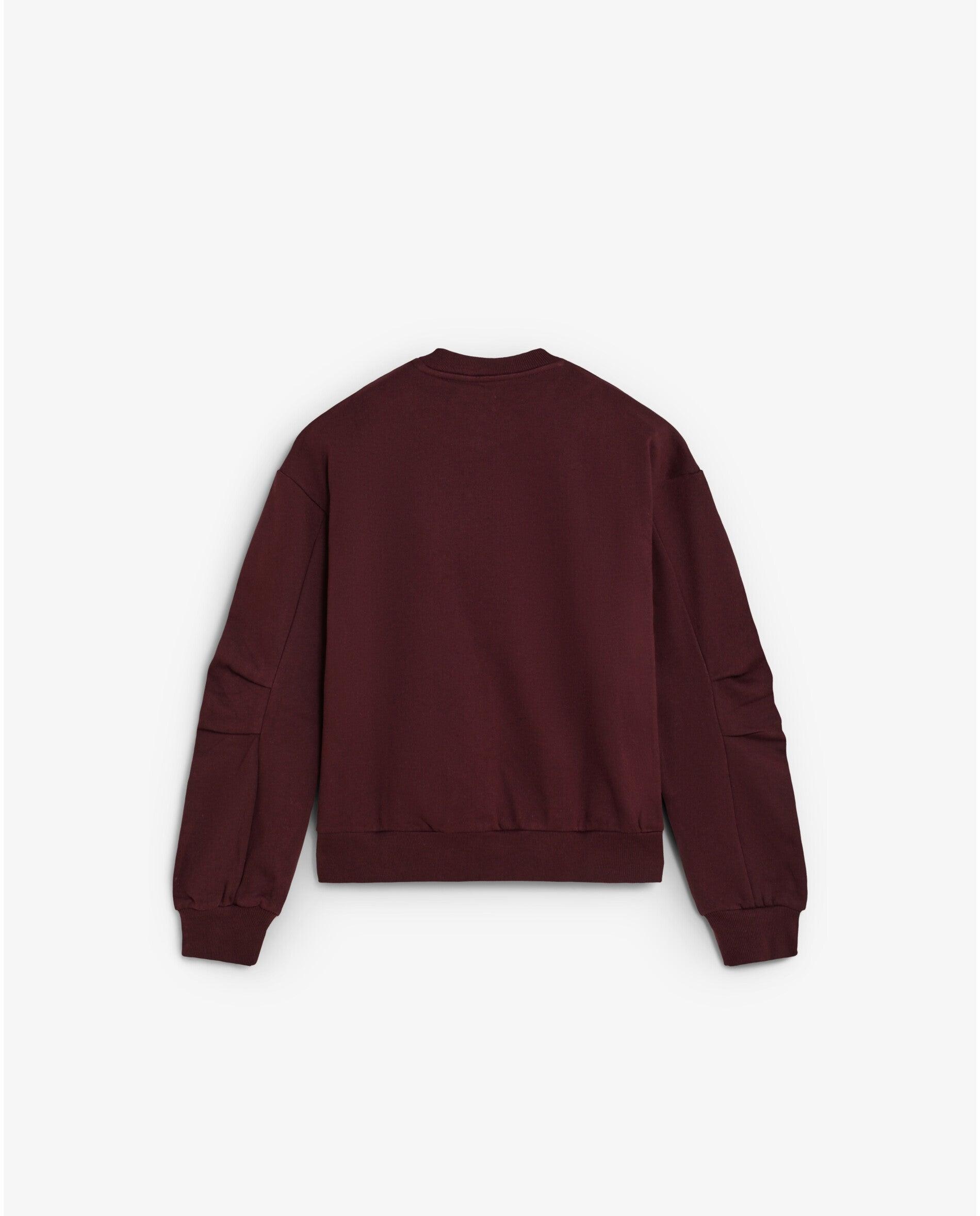 Sweatshirt Regular Fit com Mangas Franzidas Bordeaux-2