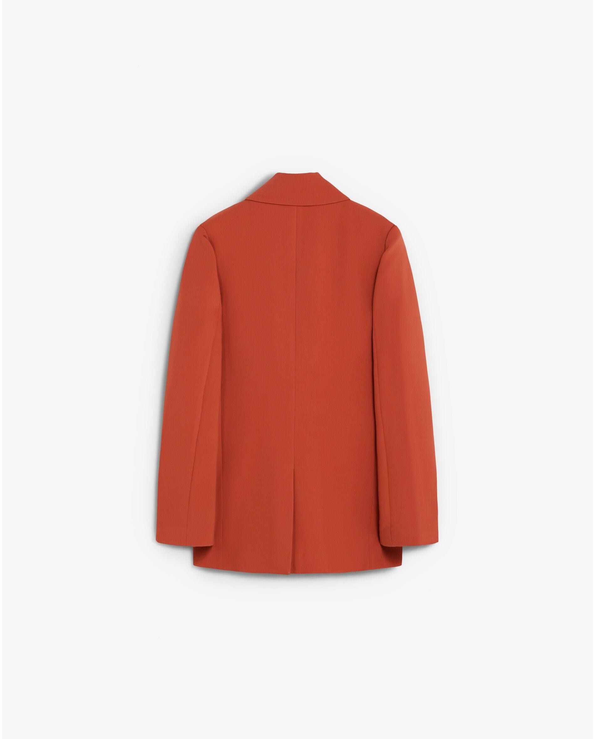 Blazer em Tecido Fluido com Fecho Cruzado Terracota-6