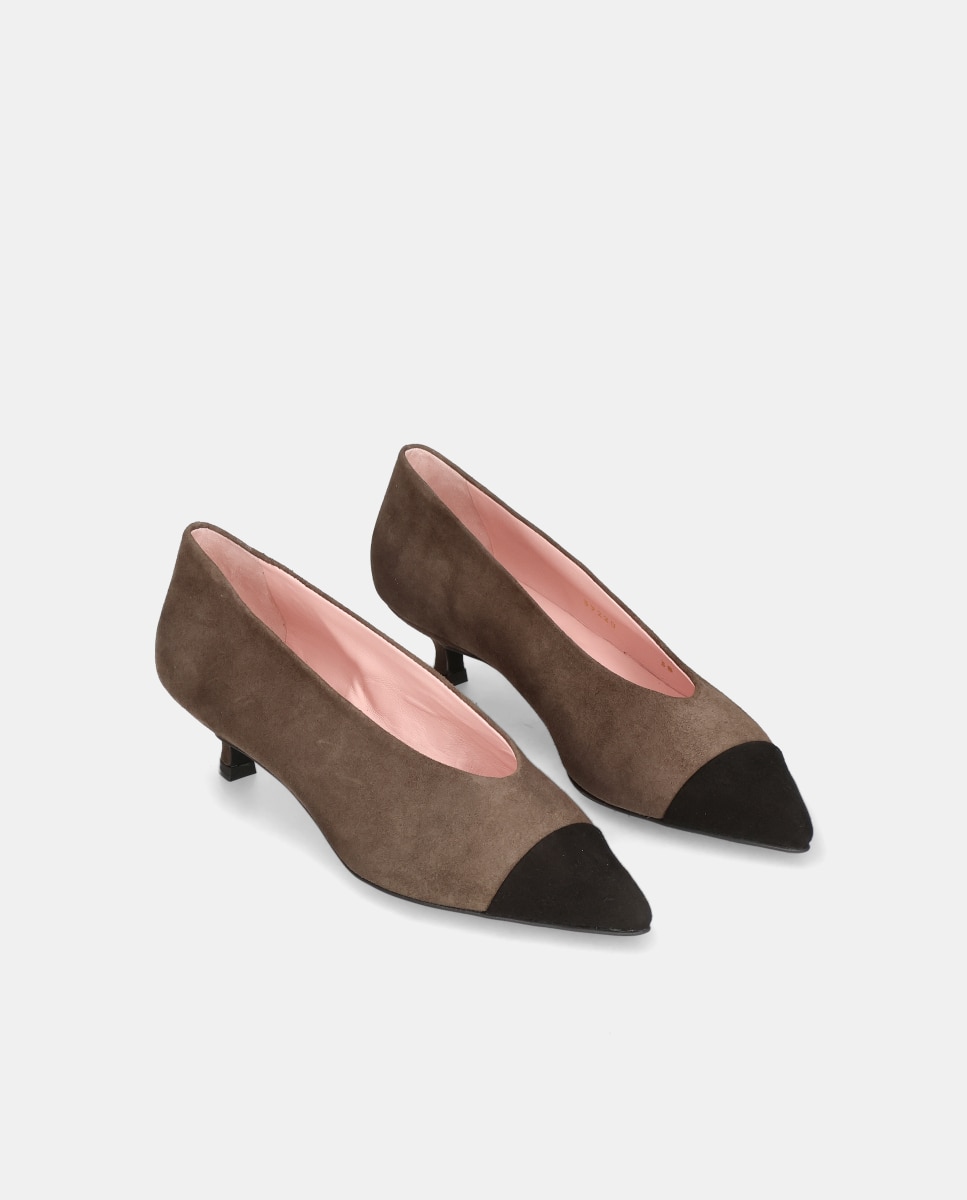 Sapatos de Salto Kendall em Camurça Suave Cinzento-2