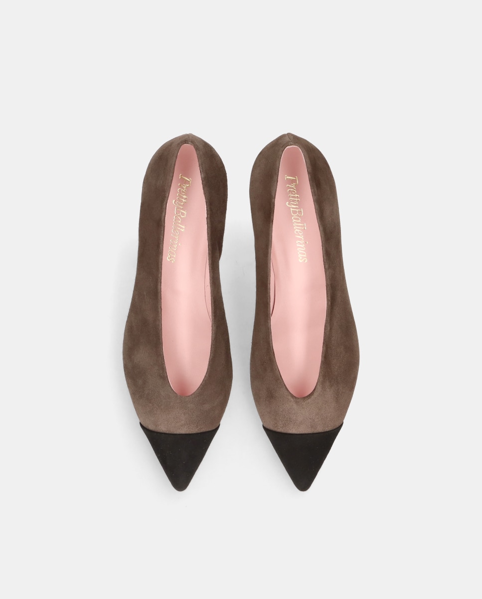 Sapatos de Salto Kendall em Camurça Suave Cinzento-3
