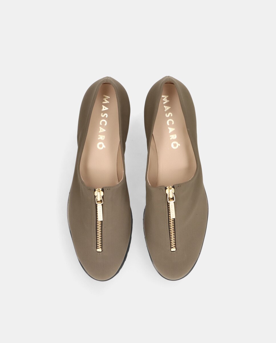 Loafers Charlize em Tecido Elástico Verde-3