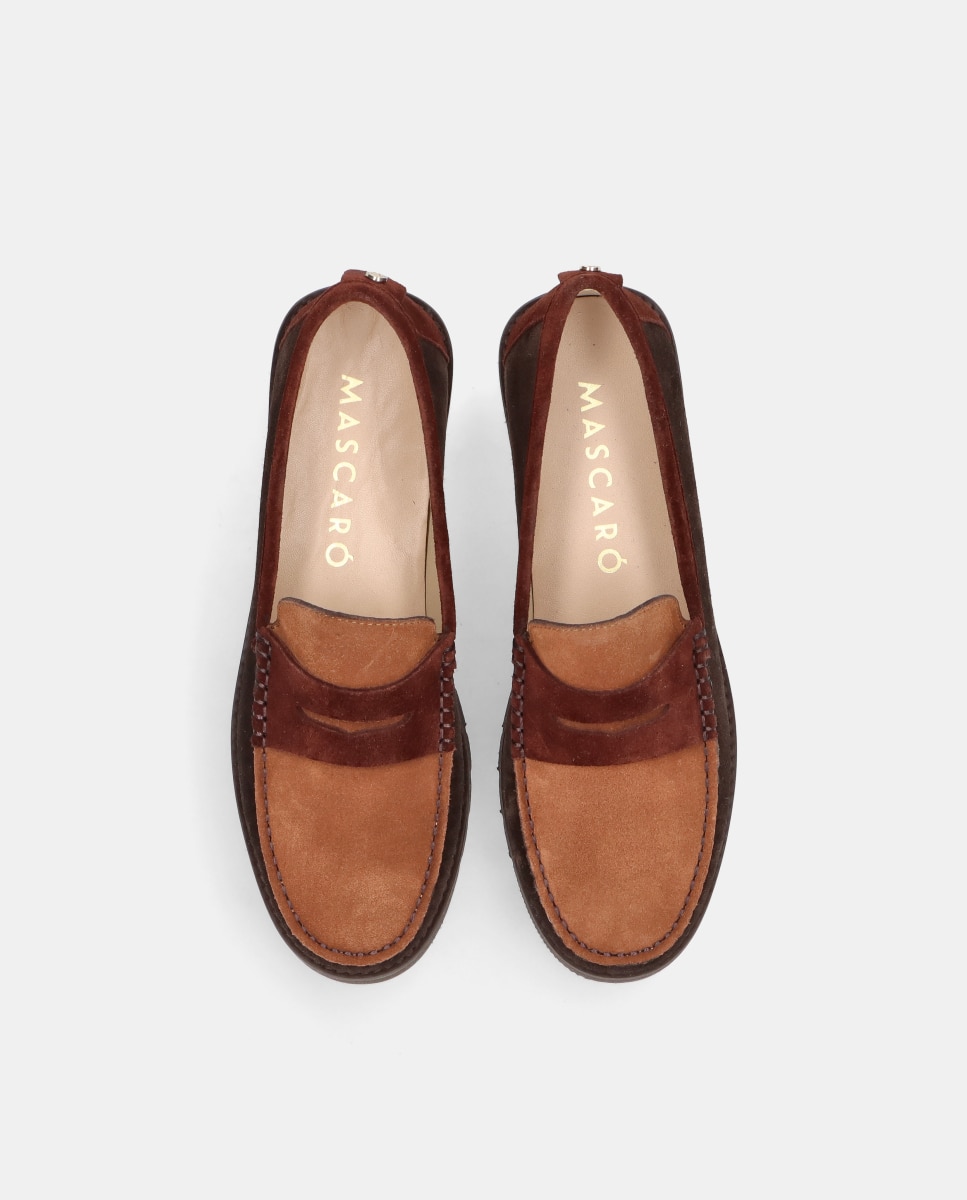 Mocassins Josephine em Camurça Castanho-3