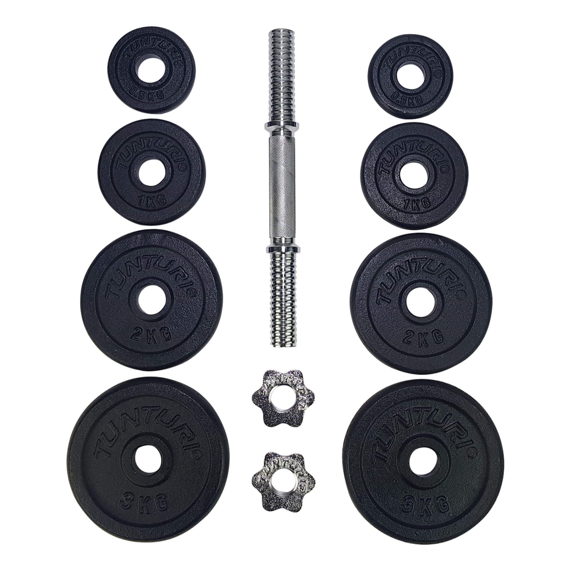 Conjunto de haltere com pesos Tunturi Preto-2