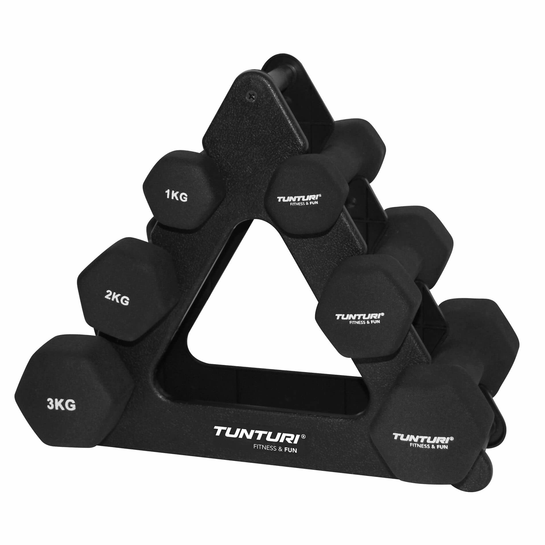 Imagem 0 de Pack de 6 mancuernas e soporte Tunturi