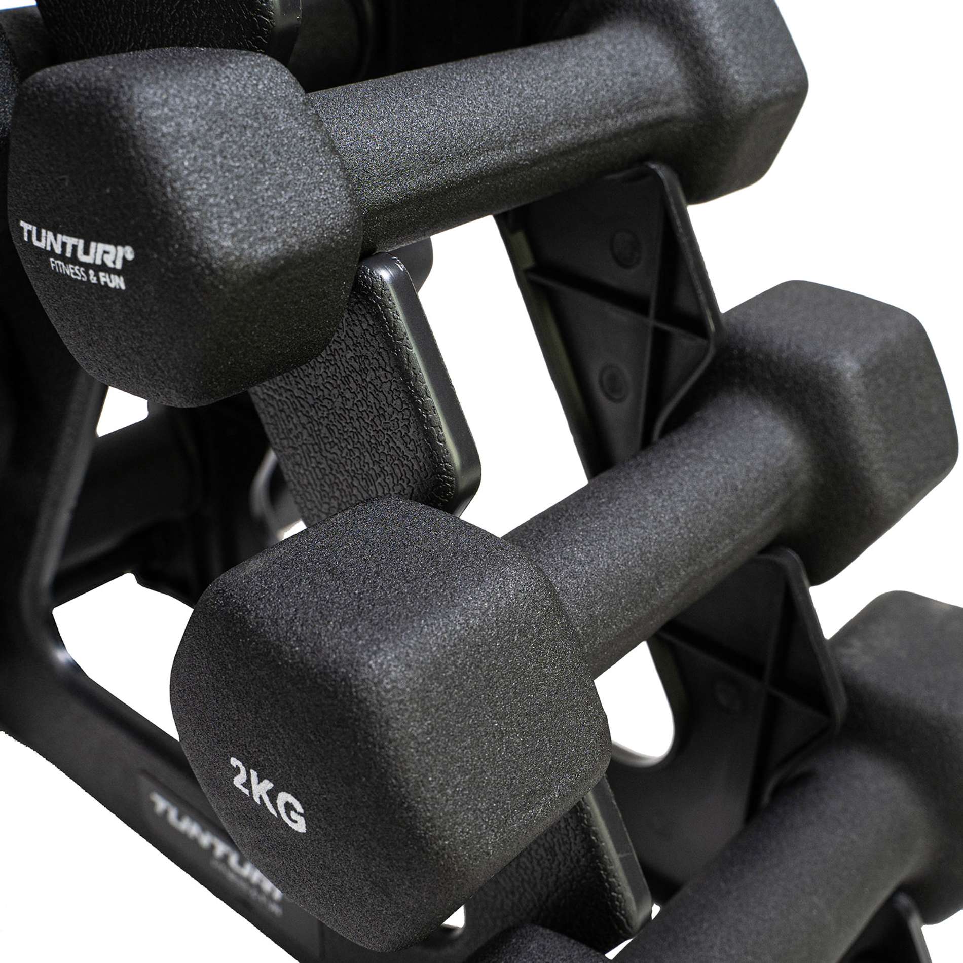 Pack de 6 Halteres e suporte Tunturi Preto-5