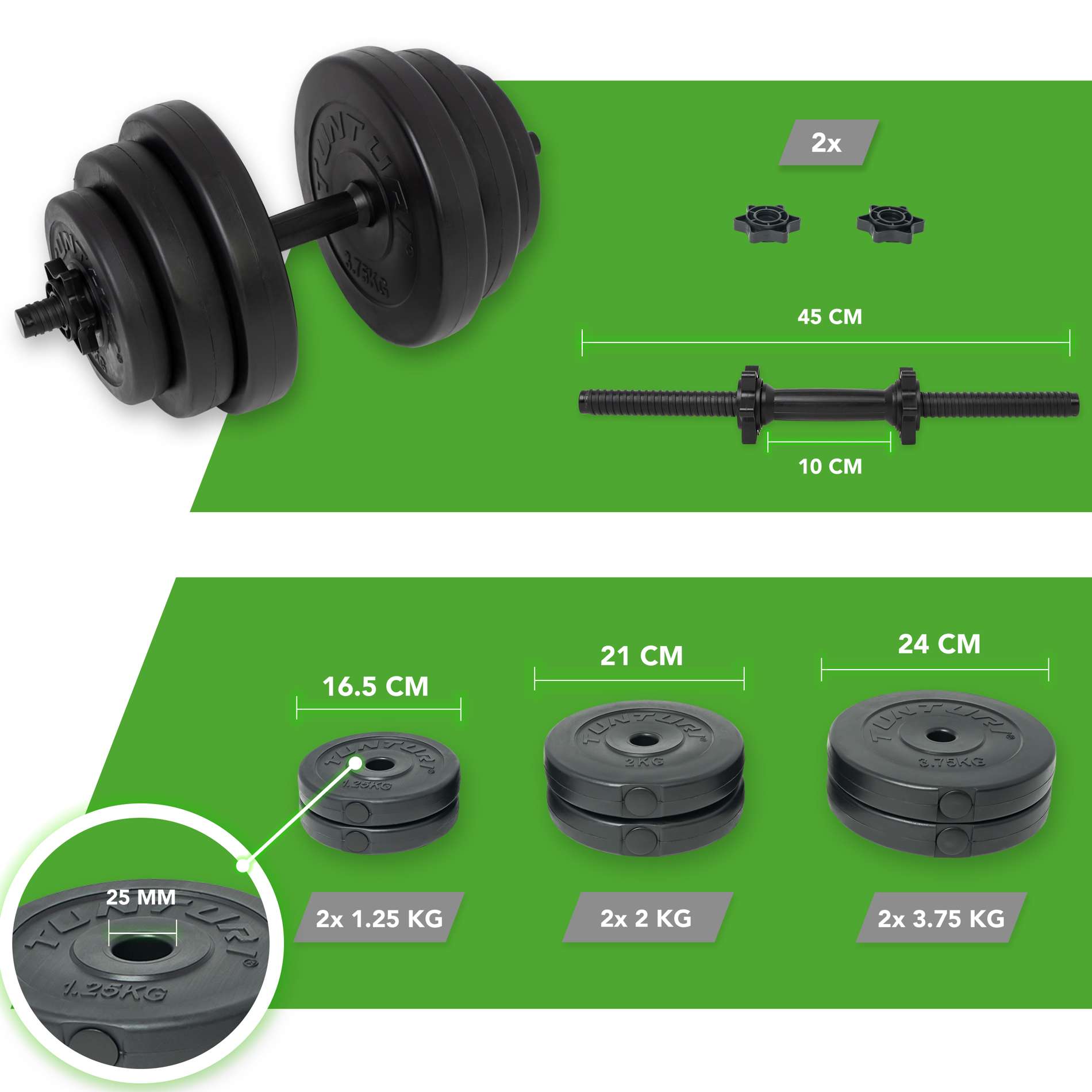 Haltere vinil com pesas Tunturi Preto-3