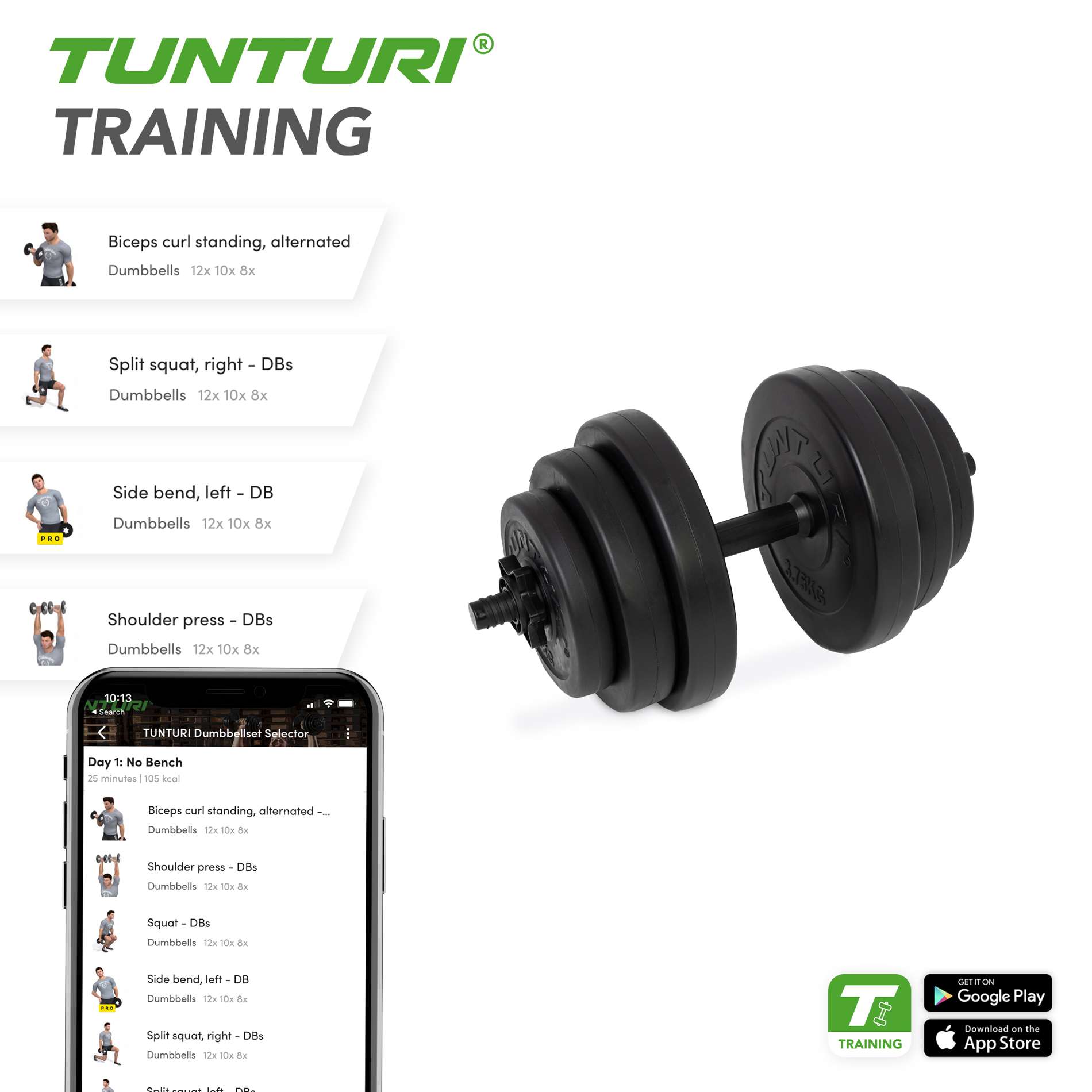 Haltere vinil com pesas Tunturi Preto-6