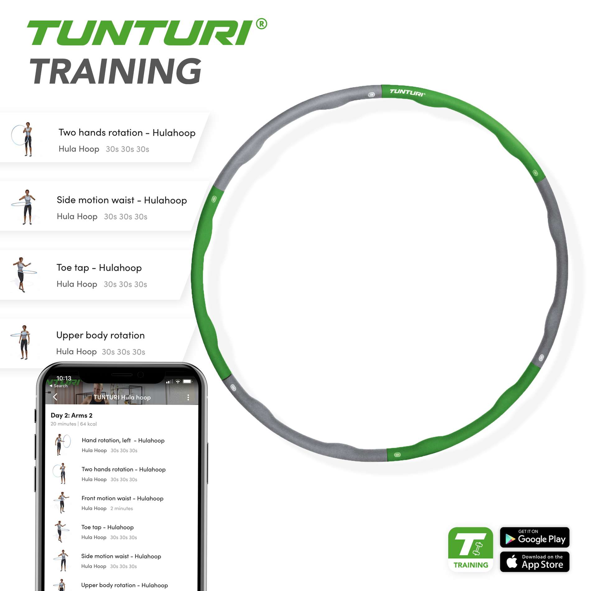 Aro hulahop 15 kg Tunturi Verde-4